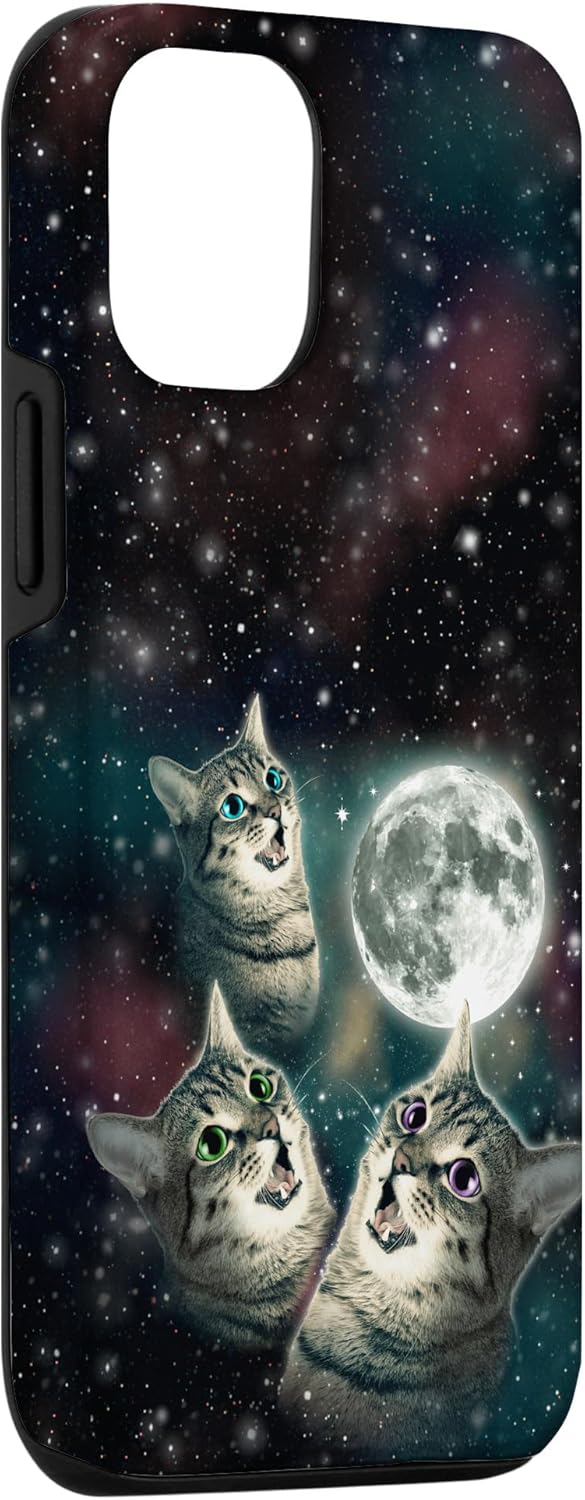 iPhone 1212 Pro Three Cat Moon  3 Kitten Meow Dead Moon Weird Cursed Meme Case