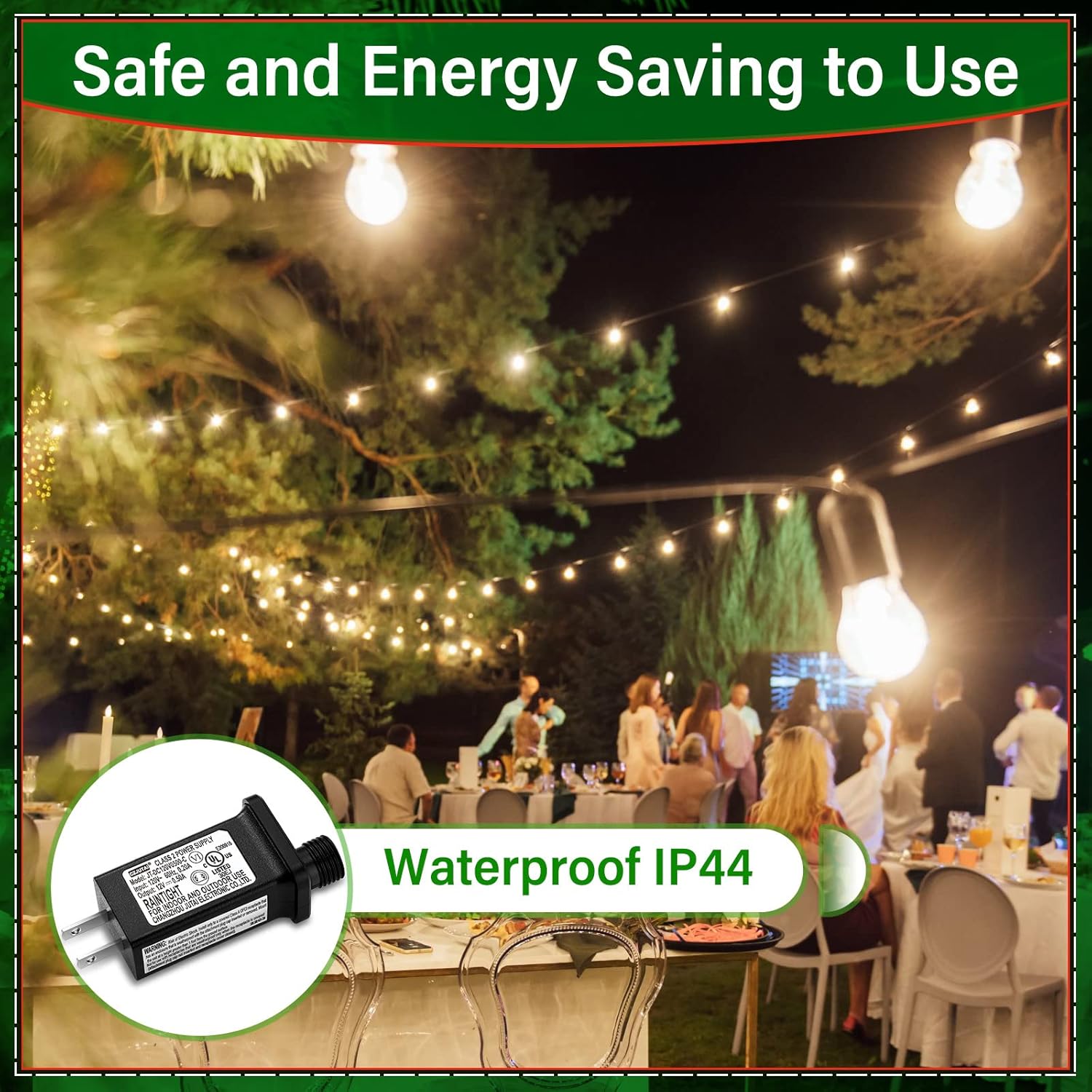 4 unidades de transformador LED de repuesto clase 2 fuente de alimentación para cadena de luces de Navidad, decoraciones inflables, controlador LED