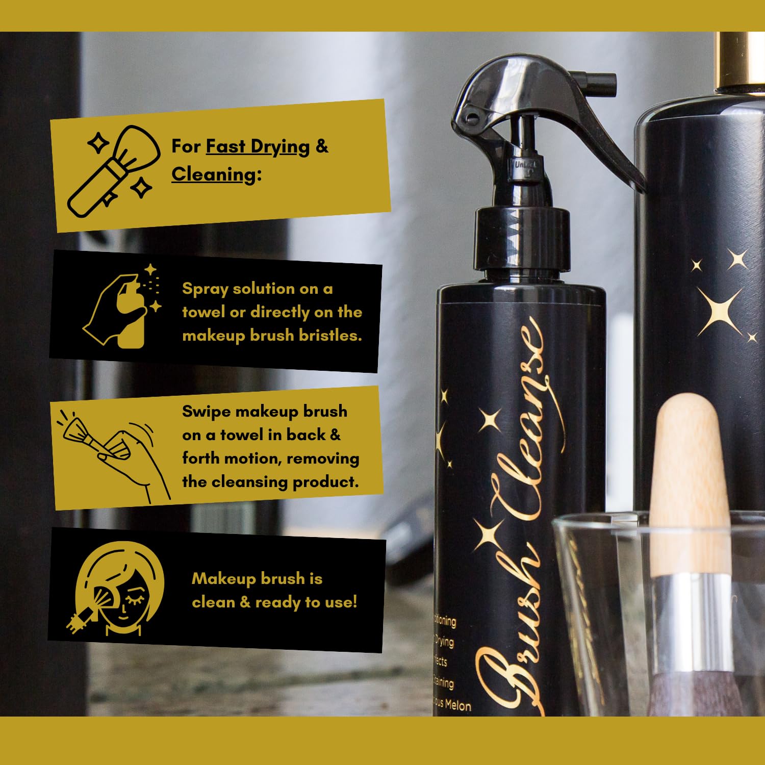 LM L Makeup Brush Cleanse – Limpiador de secado rápido y limpieza profunda para brochas de maquillaje, aplicadores y soplos de polvo, limpieza