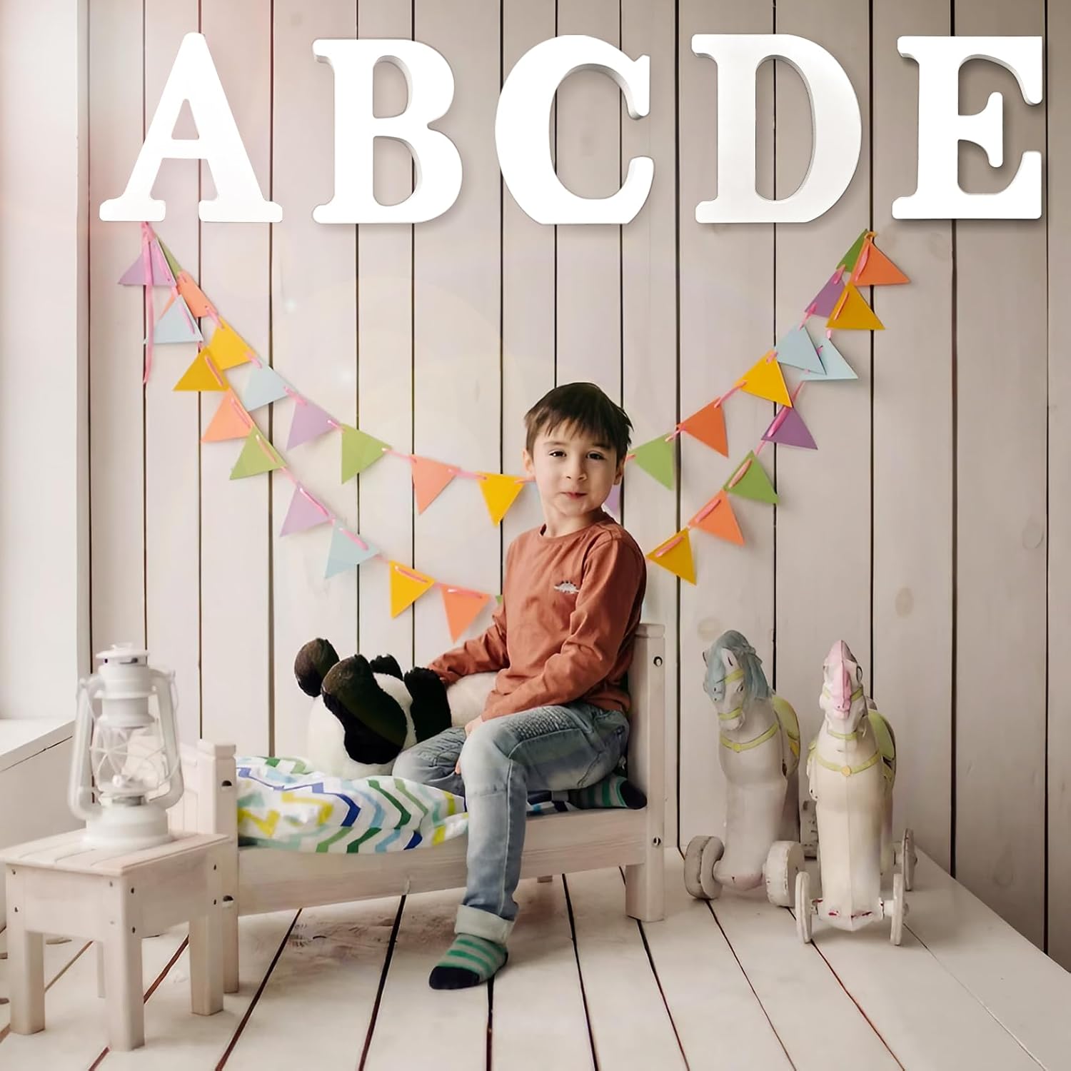 AOCEAN Letras de madera grandes blancas de 12 pulgadas, letras de madera sin terminar para decoración de pared, letras decorativas de pie,
