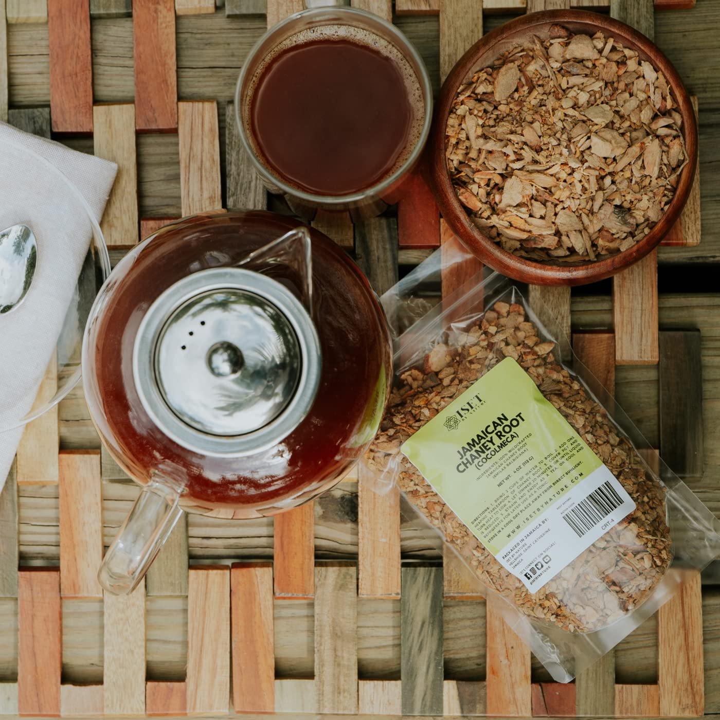 Iset By Nature Té Jamaicano de Raíz Chaney  Cocolmeca  Raíz Cadenada  Smilax balbisiana  Sarsaparilla  Zarzaparilla