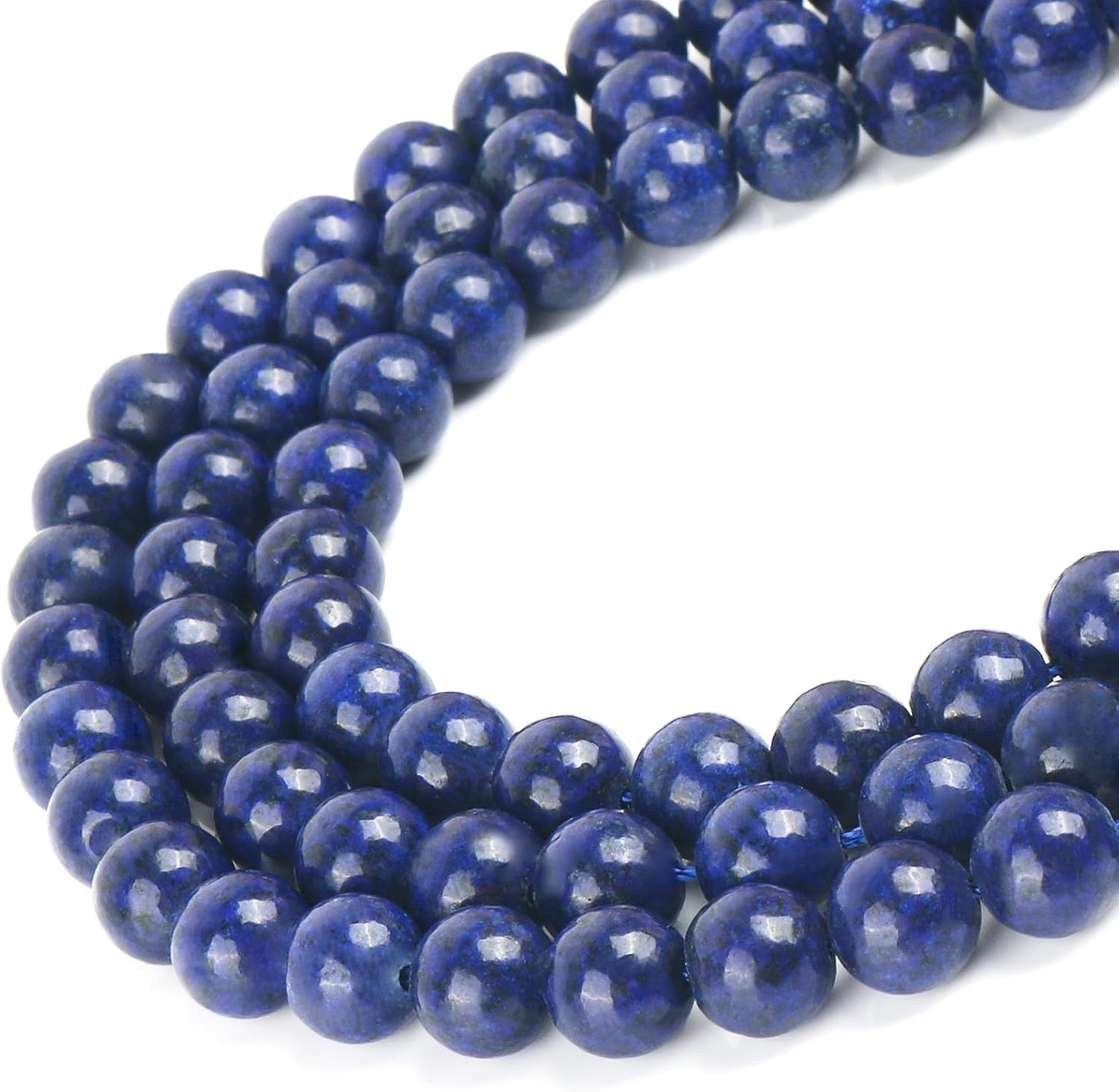 100 cuentas de piedras preciosas naturales de lapislázuli de 0.315 pulgadas para hacer joyas, cuentas redondas sueltas de piedra para pulseras y