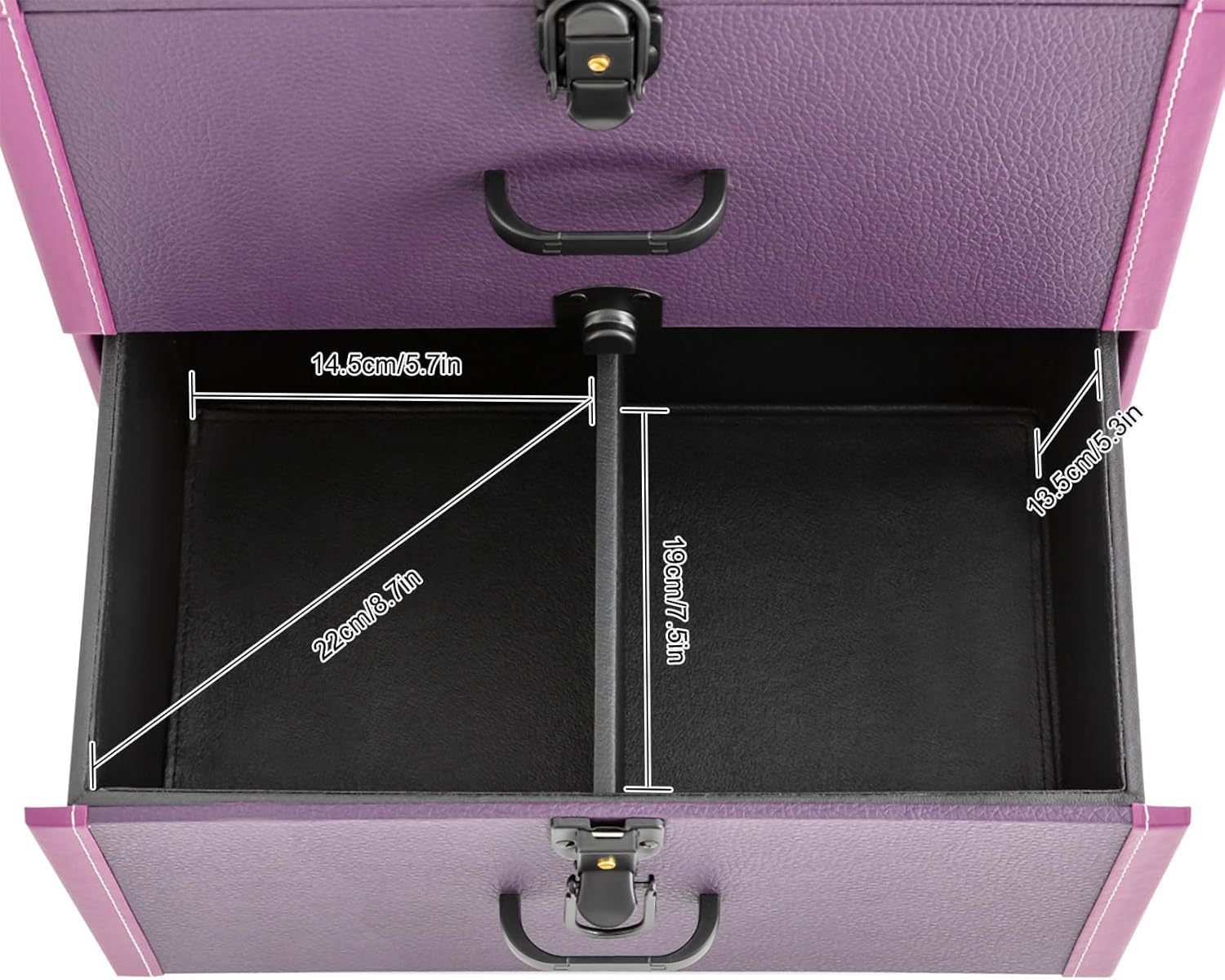 Goudergo Estuche de tren de maquillaje de 3 niveles con 4 ruedas, estuche de alta seguridad con ruedas para maquillaje, organizador de esmalte de