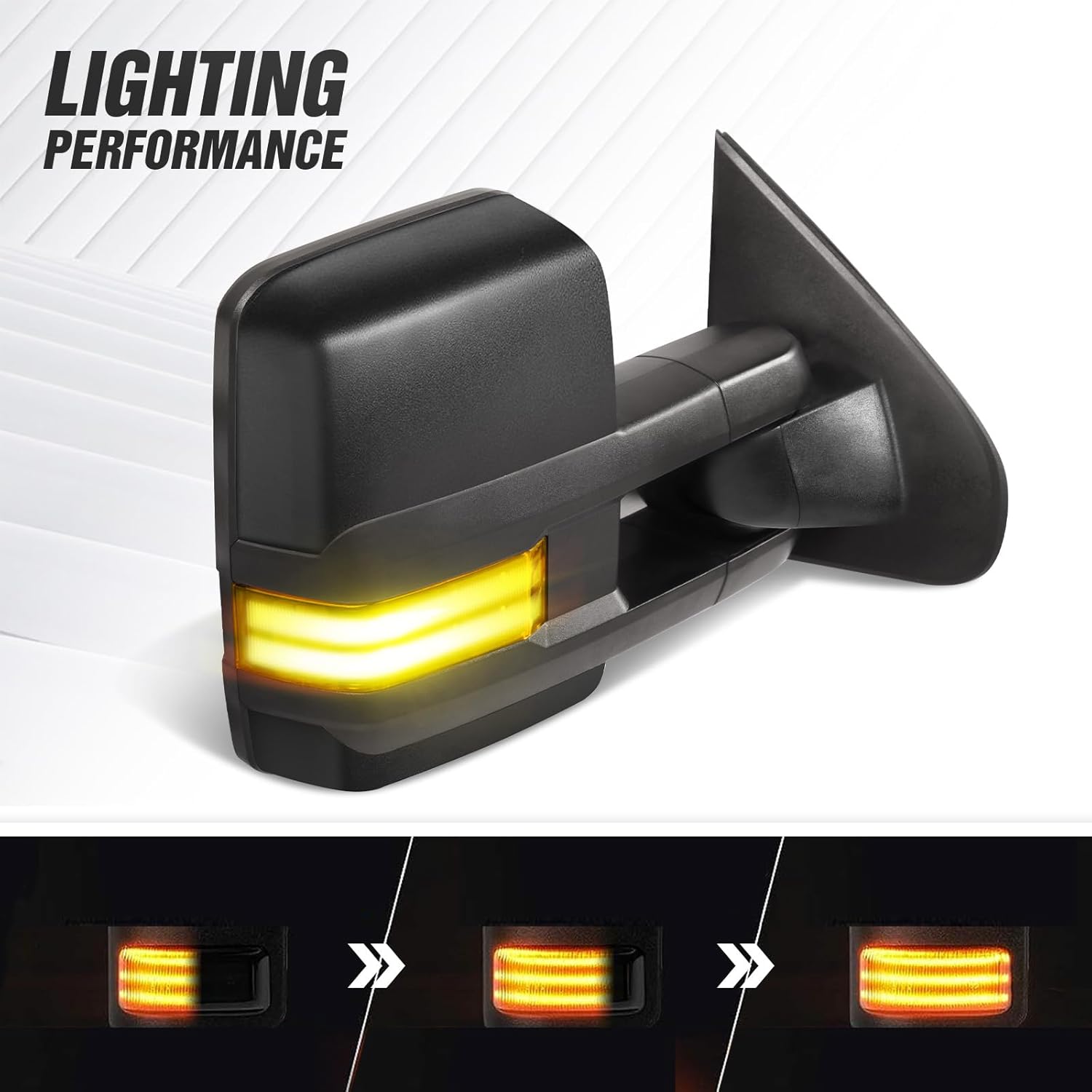 Switchback – Espejos de remolque compatibles con Chevy Silverado y GMC Sierra 2014-2018, espejo de remolque de ajuste de potencia, telescopio