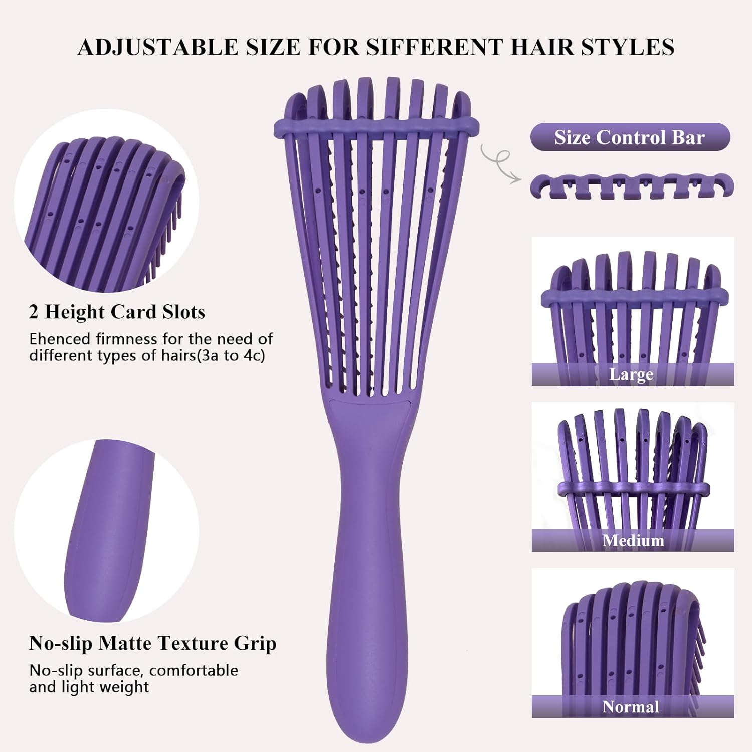 Tinashe Juego de cepillos desenredantes para cabello rizado, cepillo desenredante con cepillo de dientes anchos, peine de cola de rata para separar,