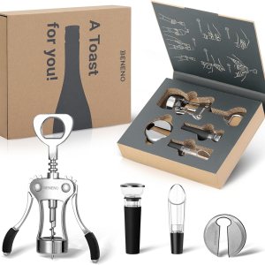 Abridor de vino, regalo de aleación de zinc sacacorchos de ala premium abrebotellas de vino con abrebotellas multifuncional Abridor de vino, regalo de aleación de zinc sacacorchos de ala premium abrebotellas de vino con abrebotellas multifuncional
