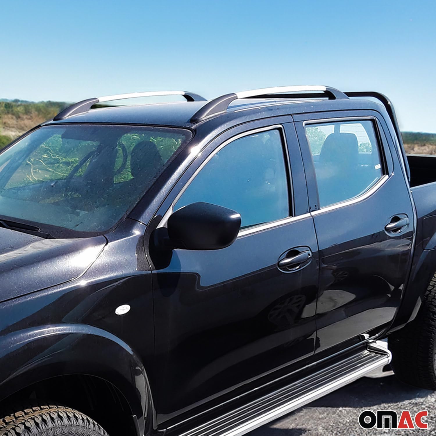 OMAC Rieles laterales de techo para Ford Escape 2013-2019 Aluminio Gris 2 Pcs