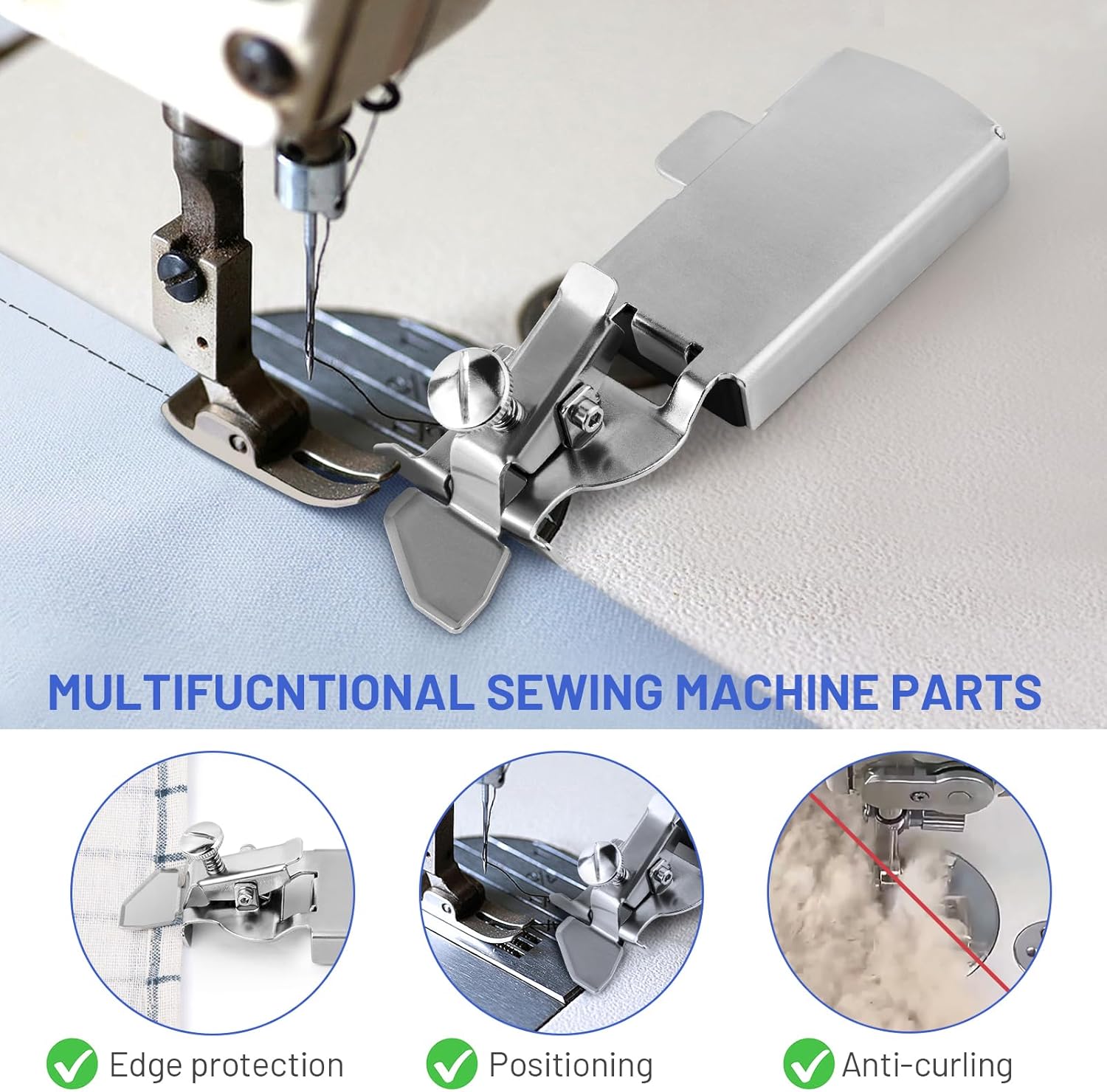 Guía de costura magnética multifuncional para máquina de coser, guía Hemmer para Lockstich industrial o máquina de coser de pie para caminar, guía