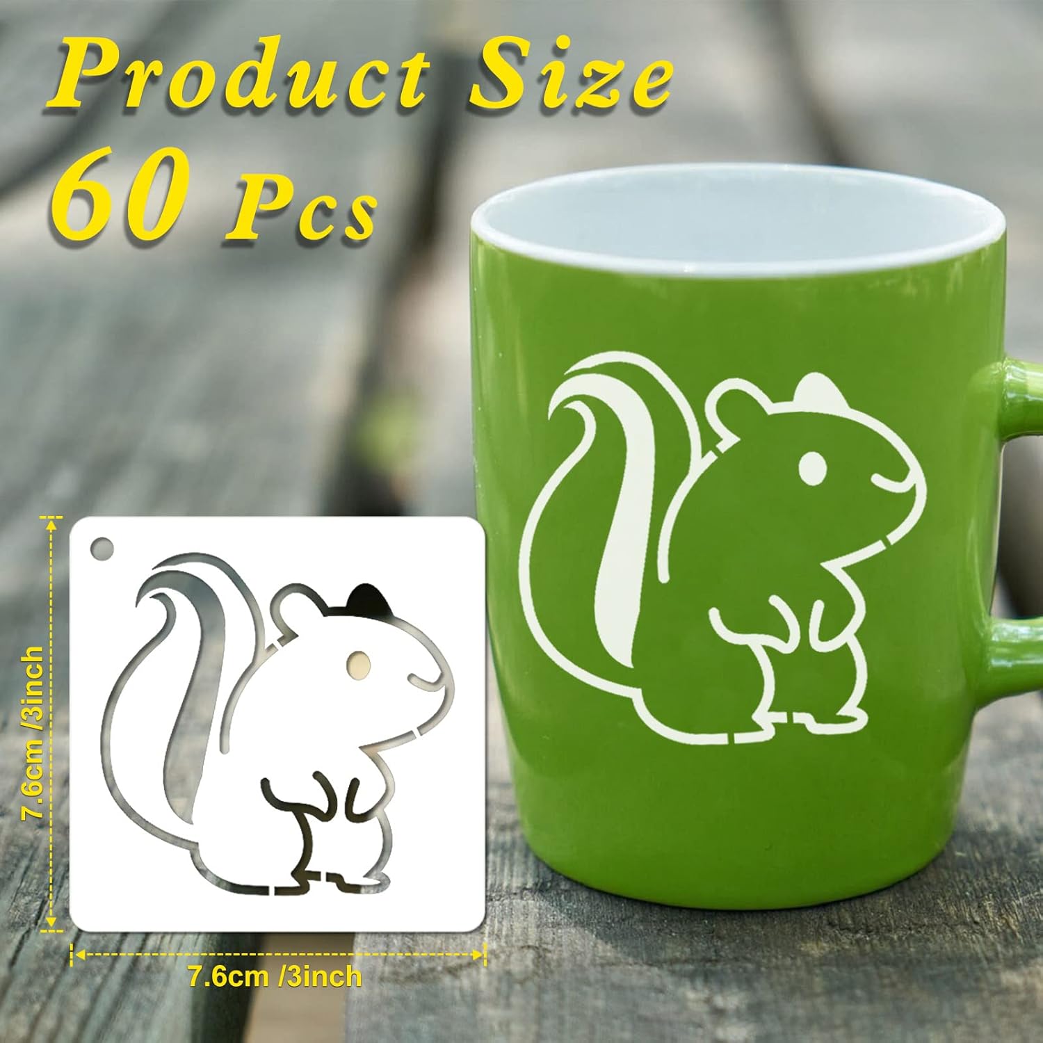 60 plantillas de pintura de animales lindos, plantillas de dibujo impermeables para bricolaje, tela de lona, decoración de pared, juego de arte,