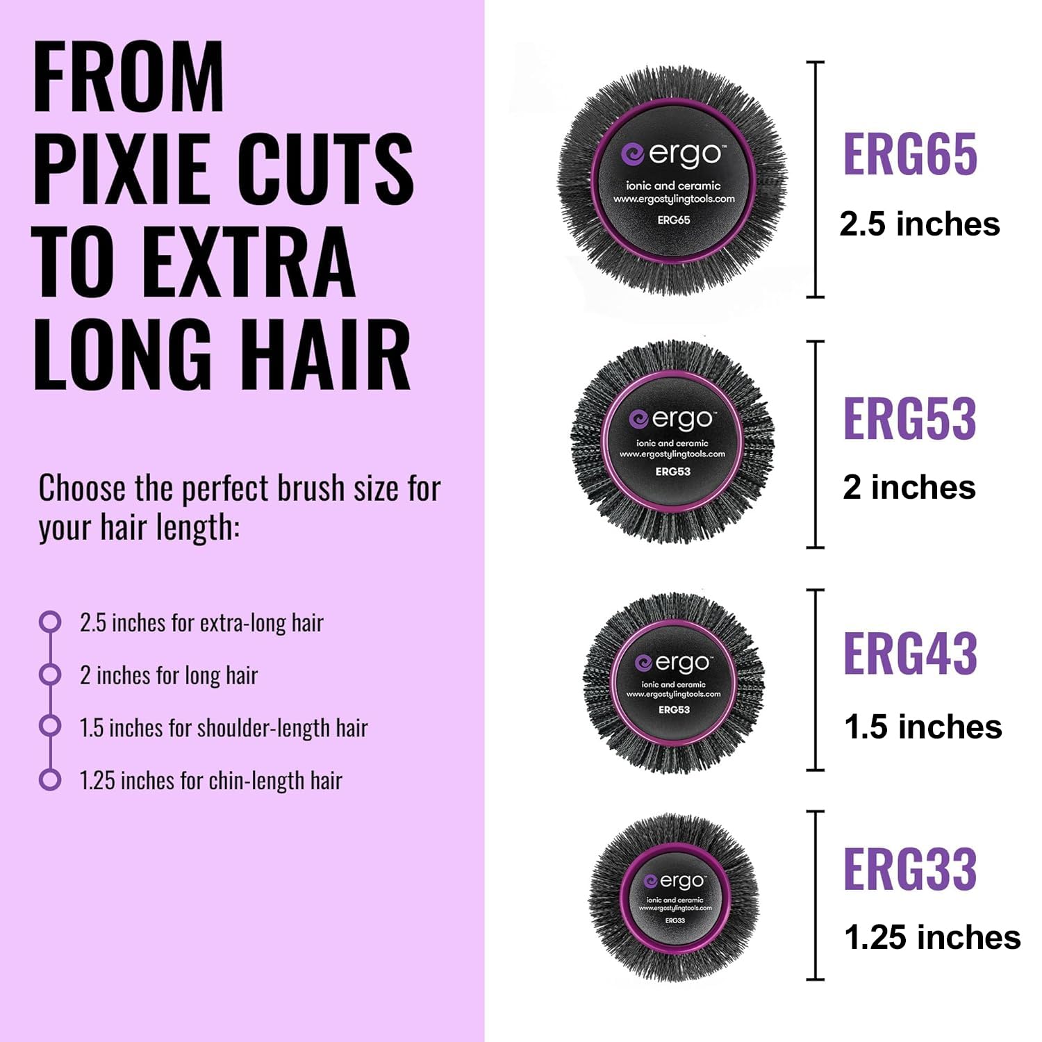 Ergo Cepillo de pelo redondo súper suave, cepillo profesional para cabello húmedo y seco para secado con secado, herramienta de peinado para el