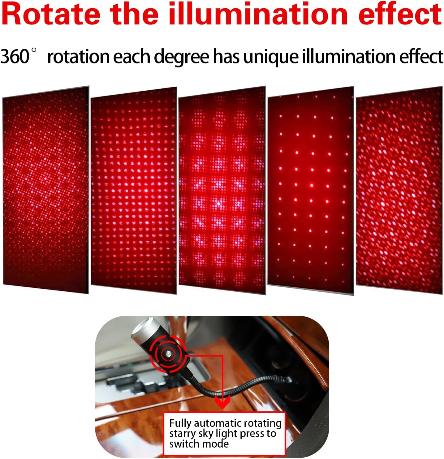 1 luz nocturna de estrella para techo de automóvil, 0.5 x 8.2 pulgadas, romántica lámpara de atmósfera USB de metal, accesorios para decoración,