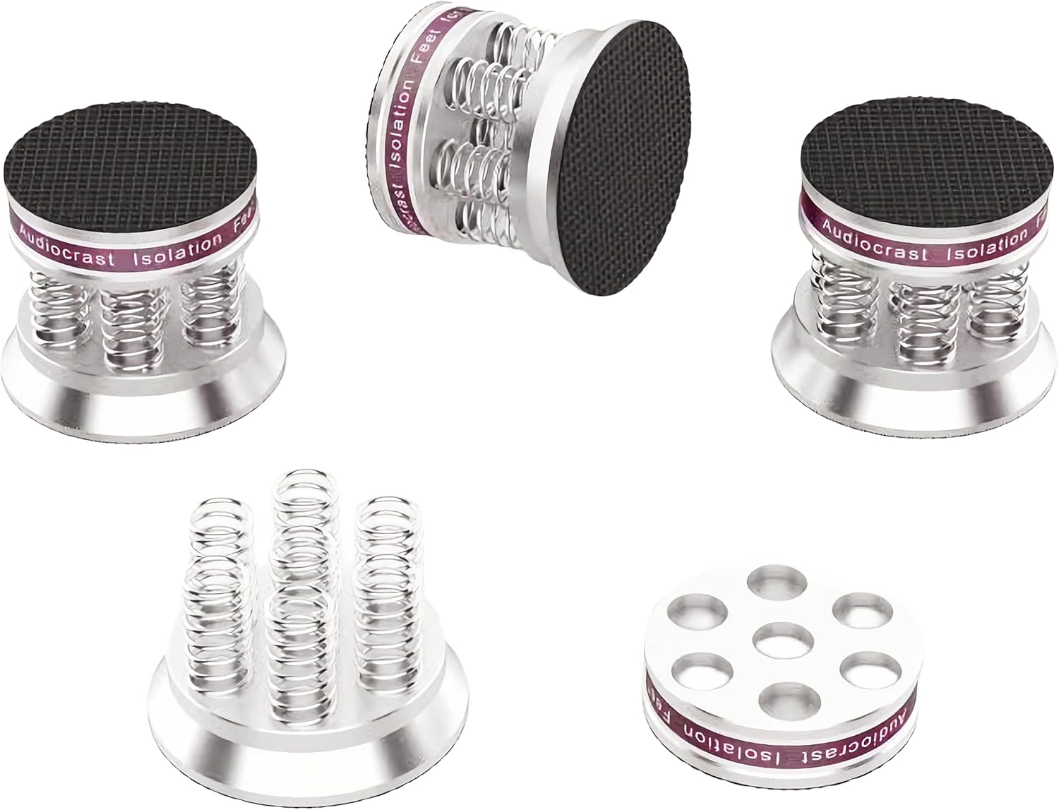 Tertullus 4 piezas de pies de aislamiento de altavoz 1.693 in × 1.516 in de audio amortiguador protectores de piso almohadilla de goma almohadillas