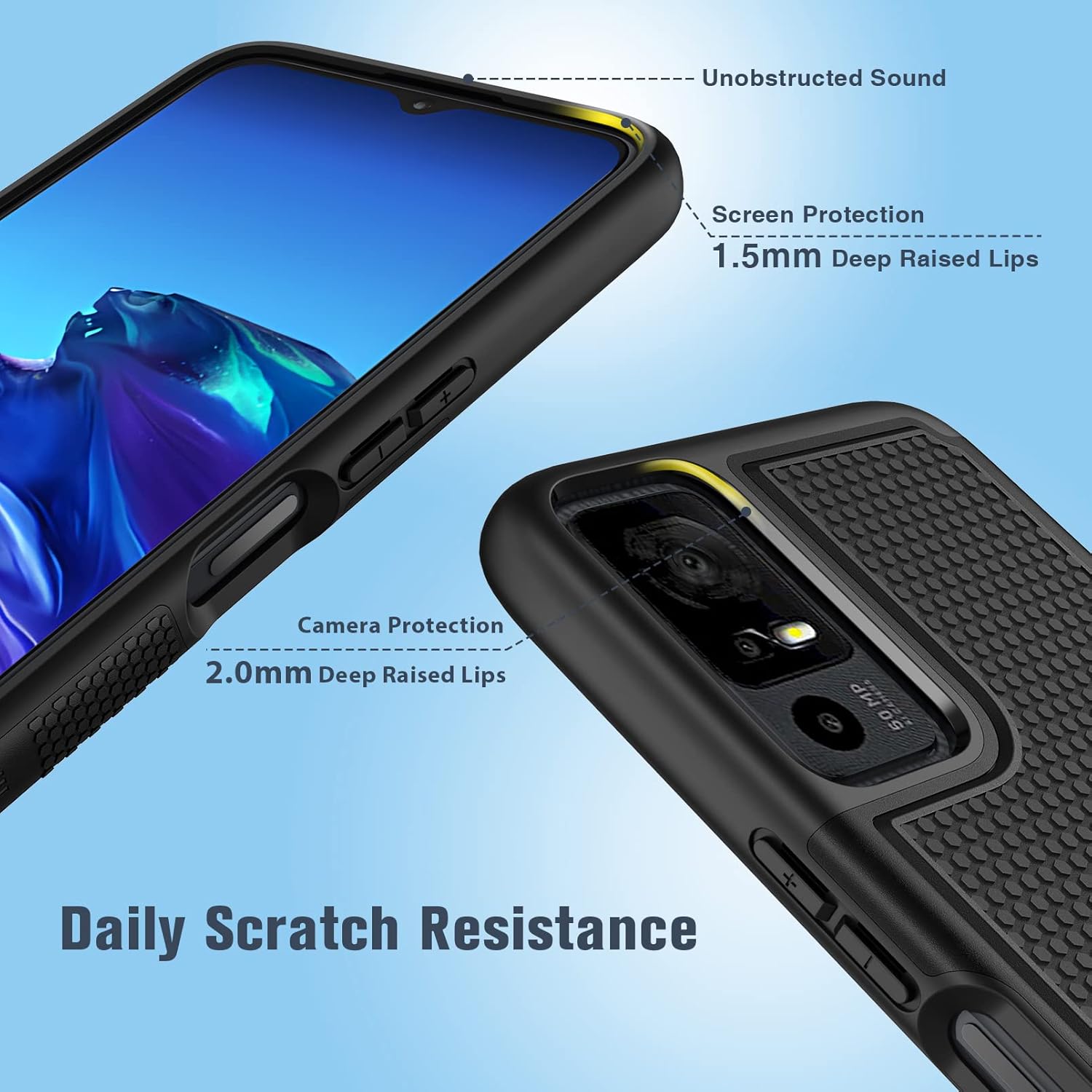 FNTCASE Funda para TCL 40-XE 5G Funda de teléfono con textura mate de doble capa a prueba de golpes de grado militar  Protección resistente a prueba