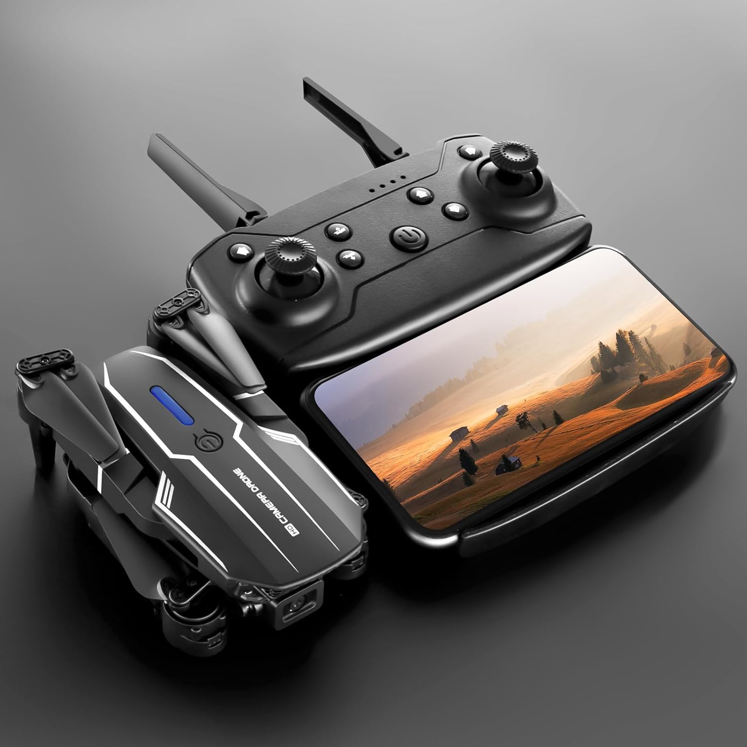 ZnLyrion Mini dron con cámara dual 1080P HD para principiantes aficionados, FPV, duración de batería extendida, modos de vuelo versátiles, diseño