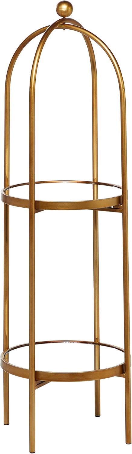 Deco 79 Estantería sólida de metal, 16″ x 18″ x 46″, oro