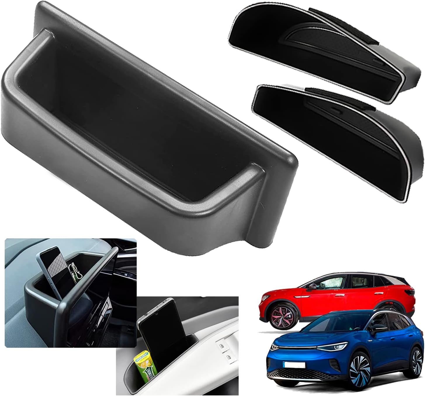 Bandeja de tablero y caja de almacenamiento lateral para VW ID.4 2023 para VW ID.4 ID4 2021 2022 2023 Bandeja de almacenamiento para consola central