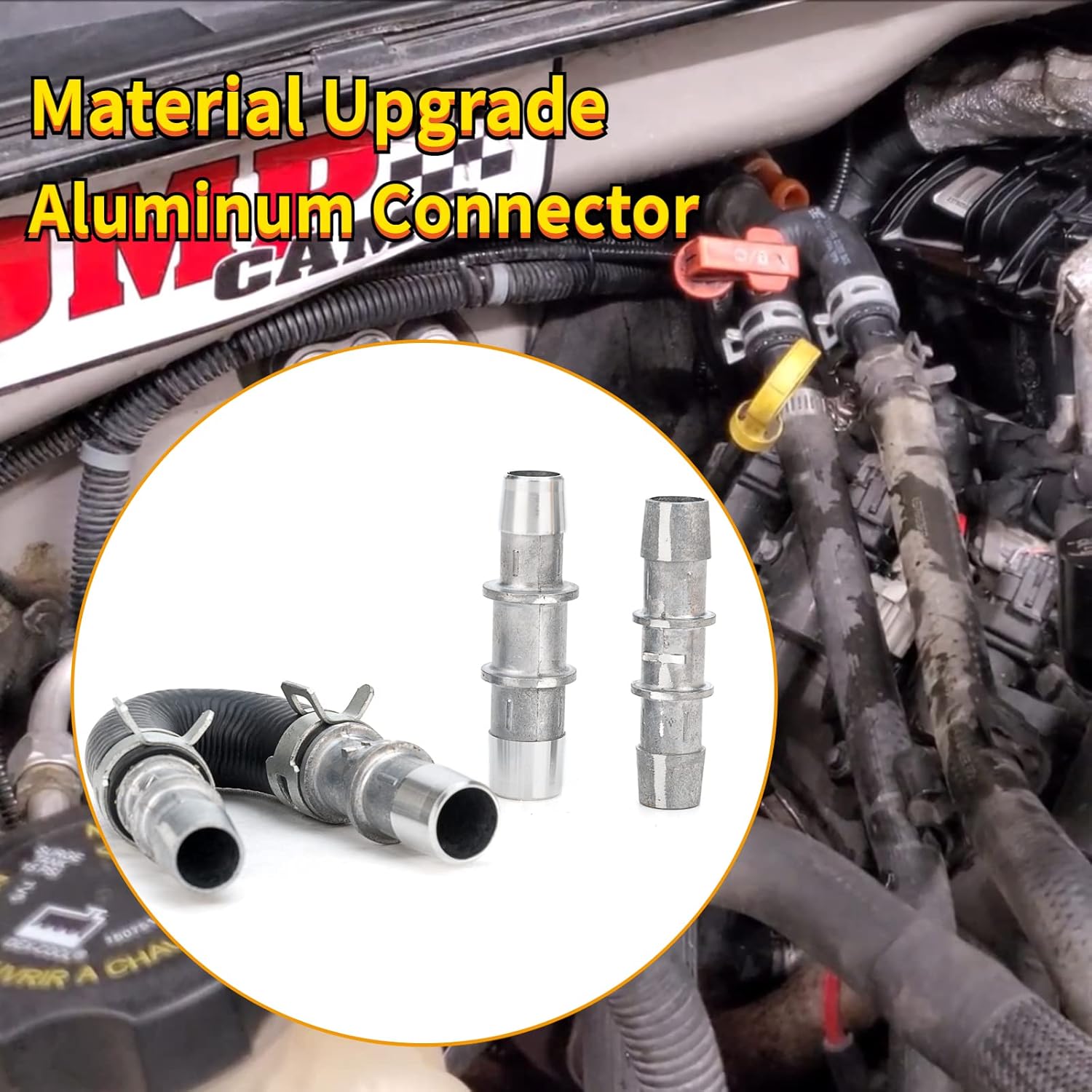 626-001 Kit de derivación de núcleo de calentador de motor de aluminio actualizado con manguera de 58 pulgadas 34 pulgadas compatible con la mayoría