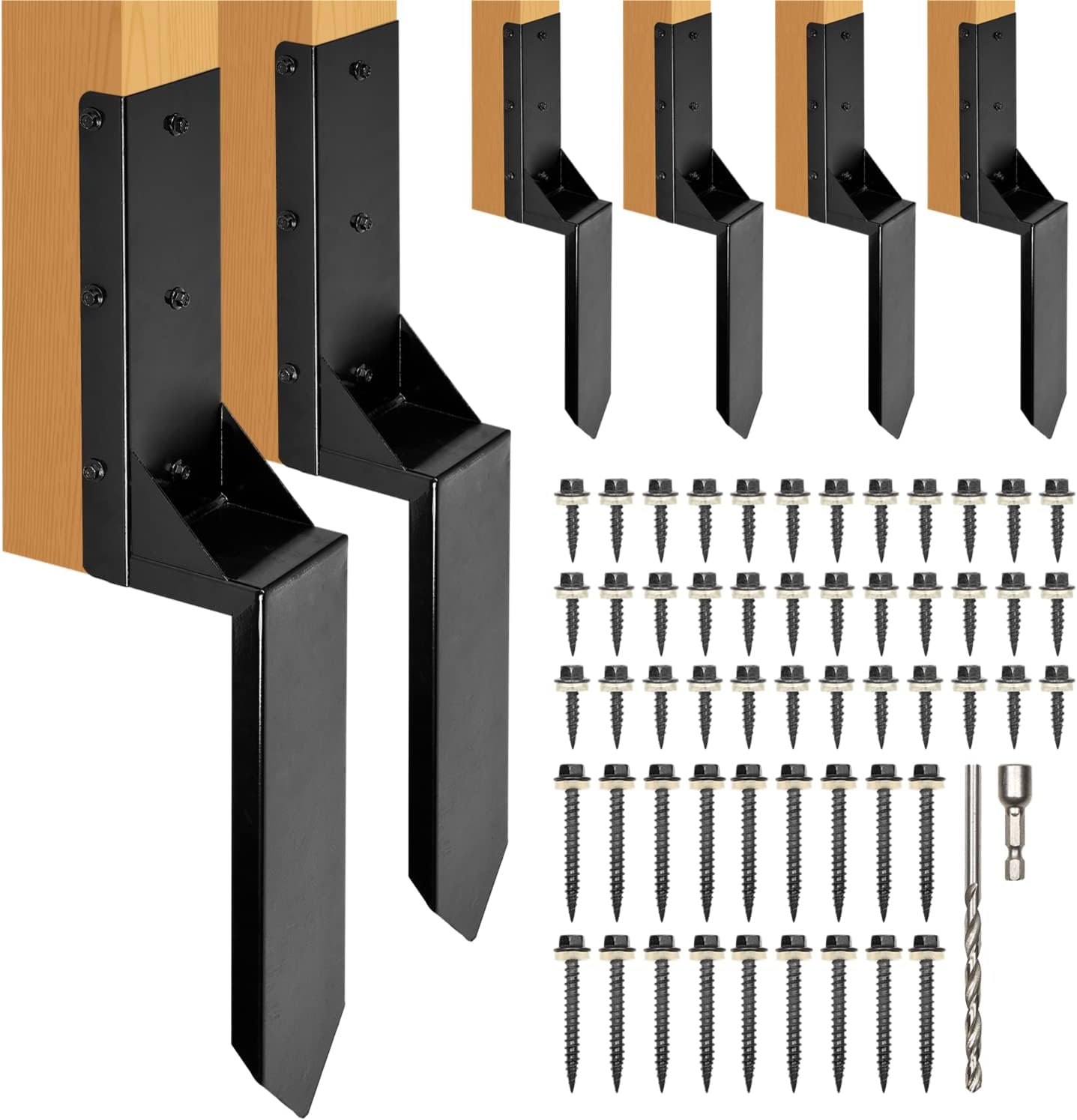 Kit de reparación de postes de valla de 4 x 4 pulgadas, poste de acero resistente para anclaje de poste de valla de 4 x 4 pulgadas para reparación