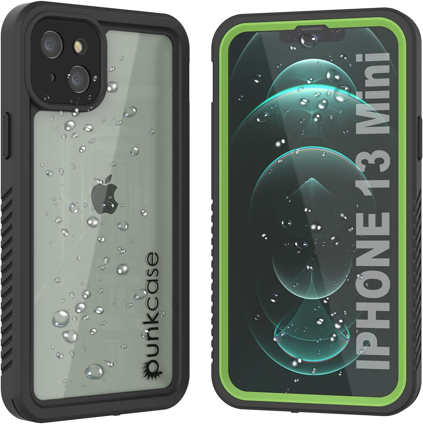 Punkcase Funda impermeable para iPhone 13 Mini Extreme Series Slim Fit Certificado IP68 a prueba de golpes a prueba de nieve con protector de