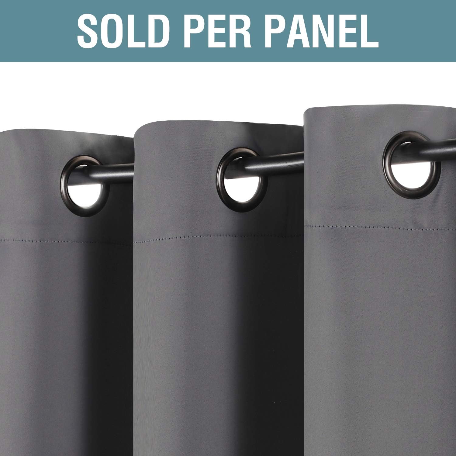 H.VERSAILTEX – Cortinas opacas prémium con ojales para oscurecimiento de dormitorios, salas de estar, puertas y ventanas, 1 panel, 52pulgadas de