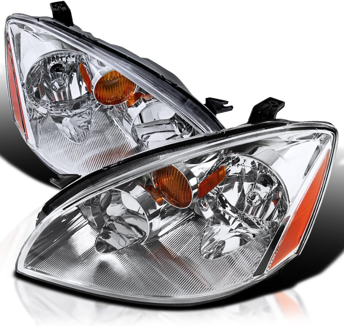 Spec-D Tuning Jdm – Faros delanteros cromados transparentes con reflector ámbar, compatible con Nissan Altima L+R 2002-2004