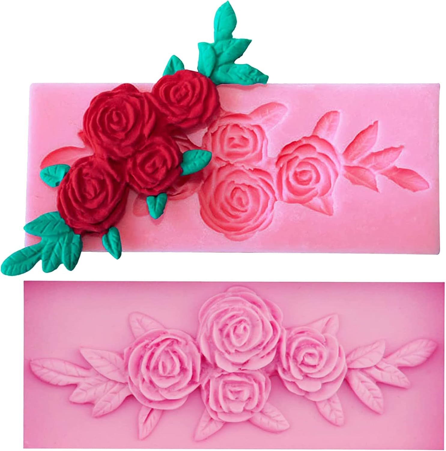 Precioso molde de silicona con forma de guirnalda de rosas para bricolaje, molde de jabón, postres, cupcakes, decoración de pasteles, cubitos de