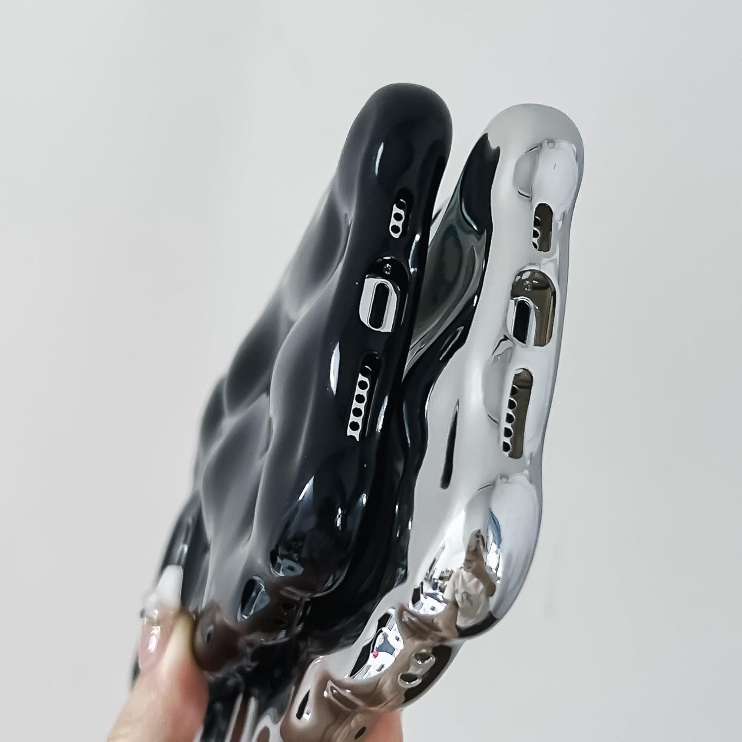 BANAILOA Diseño para iPhone 15 Pro Linda funda con marco de ondas 3D patrón de meteoritos chapado de lujo suave TPU protector creativo funda