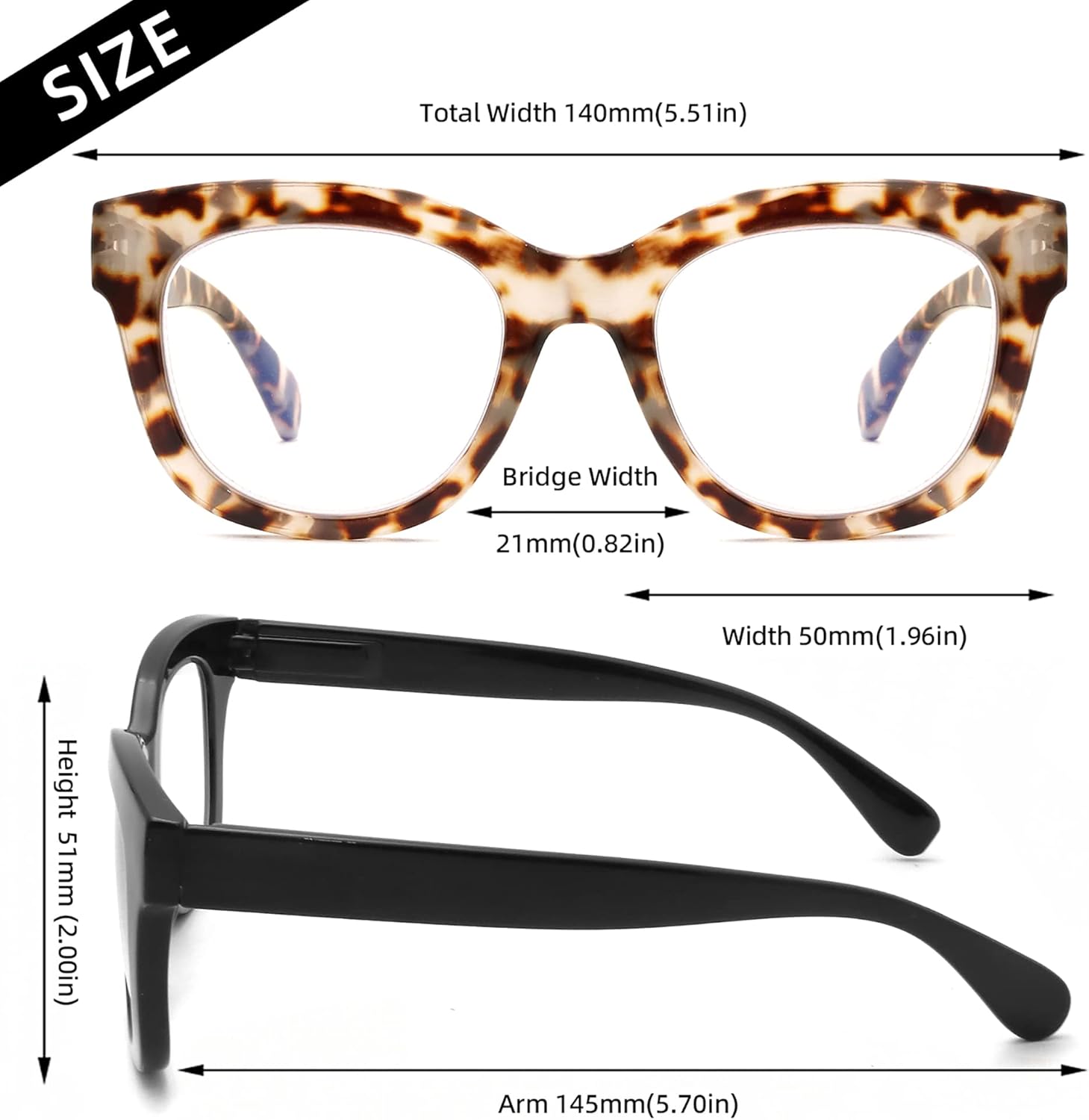 Areyeth 6 pares de anteojos de lectura retro de gran tamaño para mujer, estilo Oprah, lectores grandes con bloqueo de luz azul (1.00X)