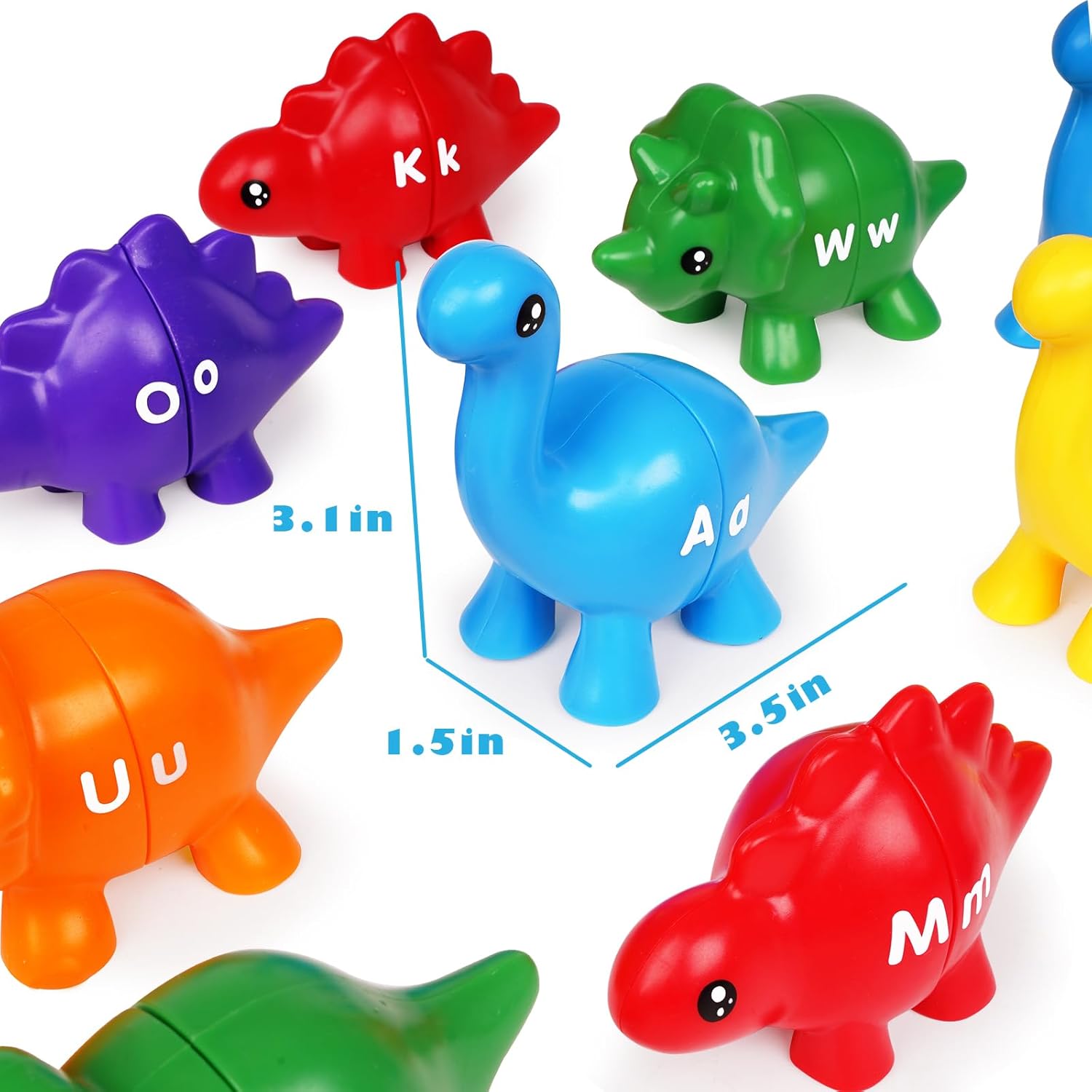 Juguetes de aprendizaje a juego de letras del alfabeto para niños pequeños, juguetes de letras de dinosaurio ABC de doble cara, juegos de