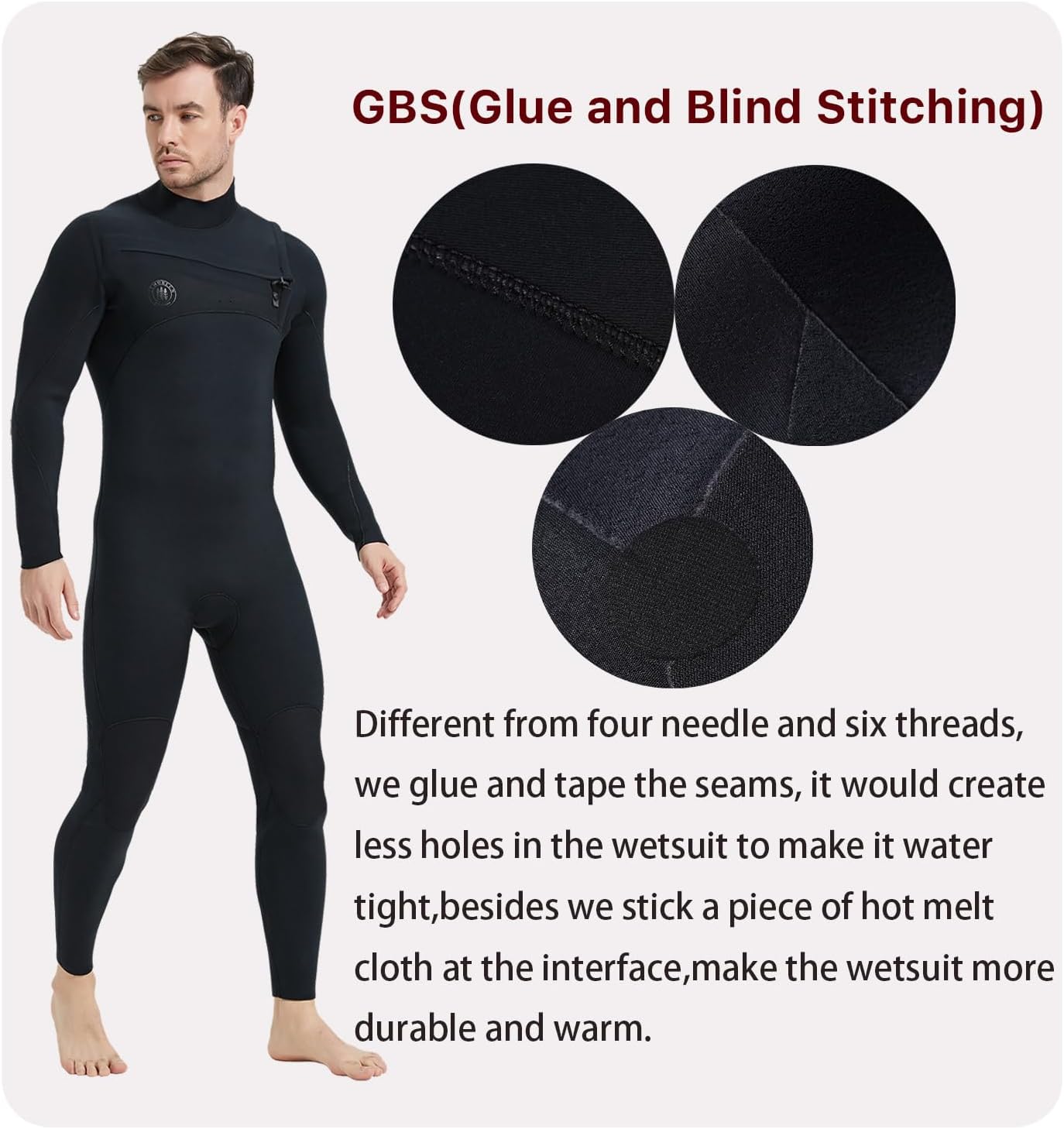 Lemorecn Traje de neopreno súper elástico para hombre de 40.118 in y 30.079 in con cremallera en el pecho para hombres y mujeres