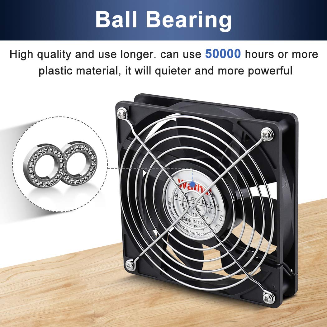 Wathai EC Ventilador de refrigeración sin escobillas 110 V 115 V 120 V 220 240 CA Ventilador 60mm 80mm 90mm 120mm
