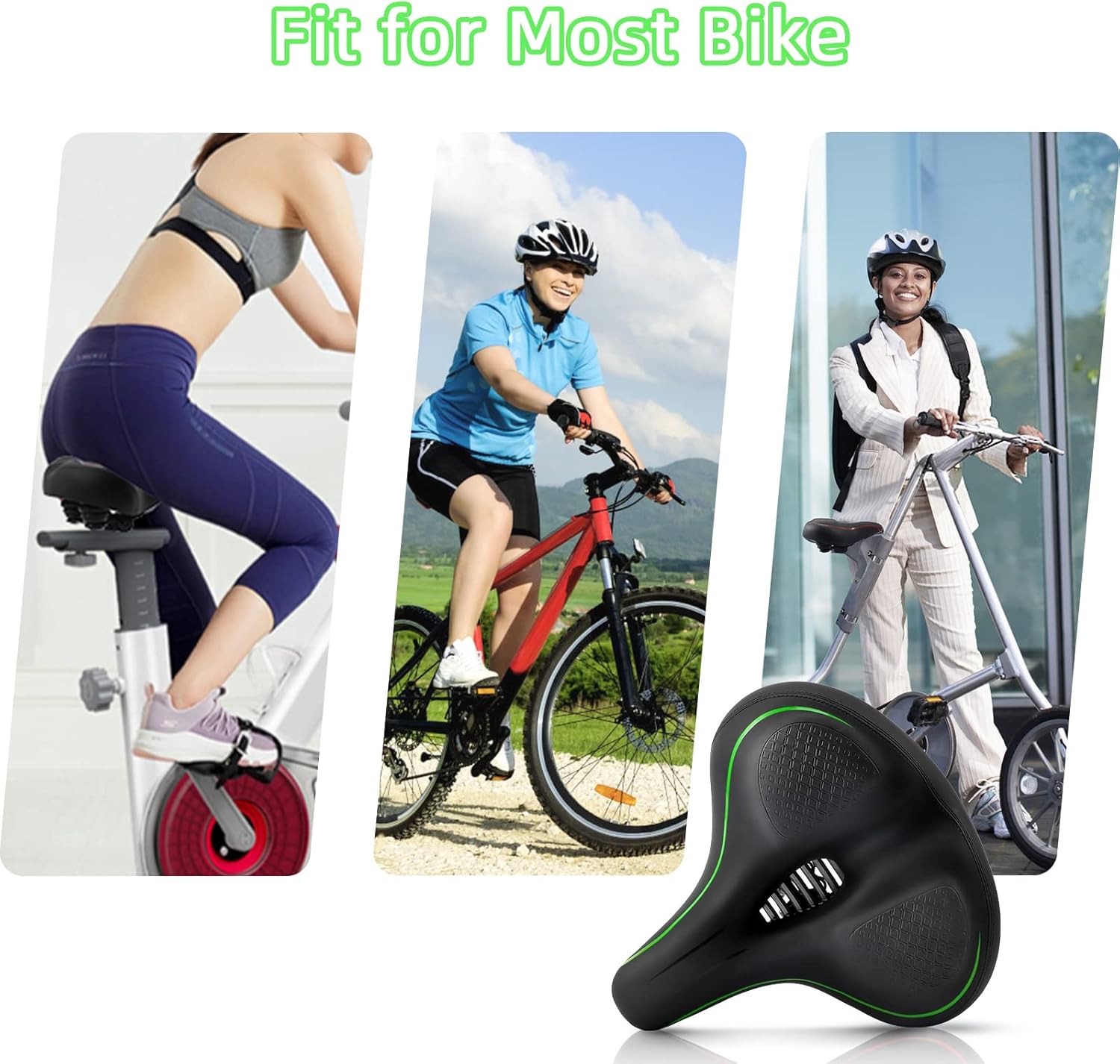 Asiento de bicicleta de gran tamaño para Peloton Bike & Bike+, silla de repuesto de espuma viscoelástica suave para Peloton, bicicleta giratoria,