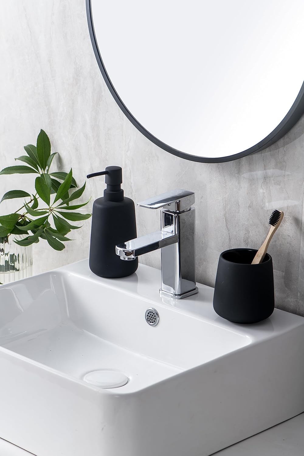 Dispensador de jabón mate para baño, dispensador de loción suave al tacto de 13.5 onzas, dispensador de jabón de manos para baño, dispensador de