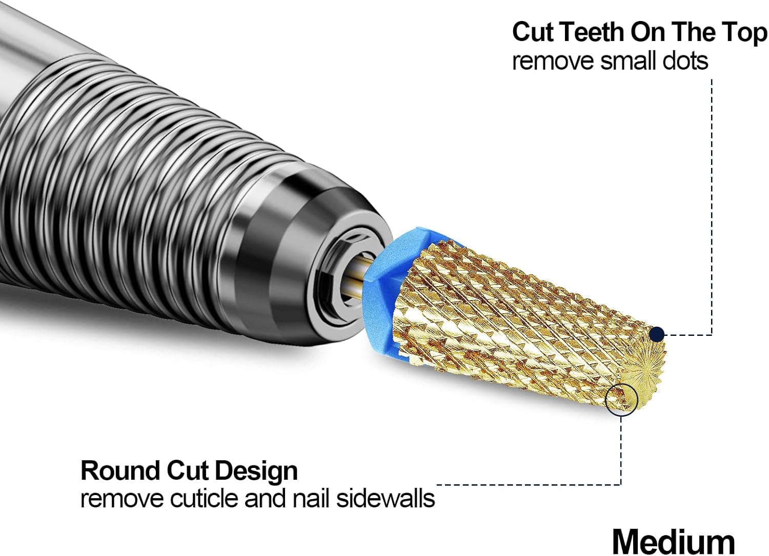 Alle’s – Brocas de tungsteno para uñas, brocas de uñas 5 en 1 para uñas de gel acrílico, brocas de uñas de 332 pulgadas para arte de uñas, broca de
