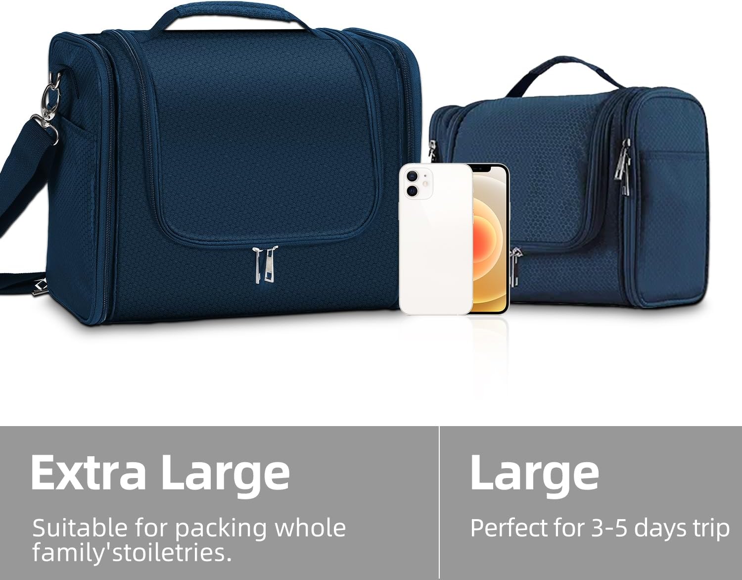Bolsa de aseo colgante de gran capacidad para hombres y mujeres, bolsa de ducha de baño impermeable portátil, bolsa de afeitado ligera, bolsa de