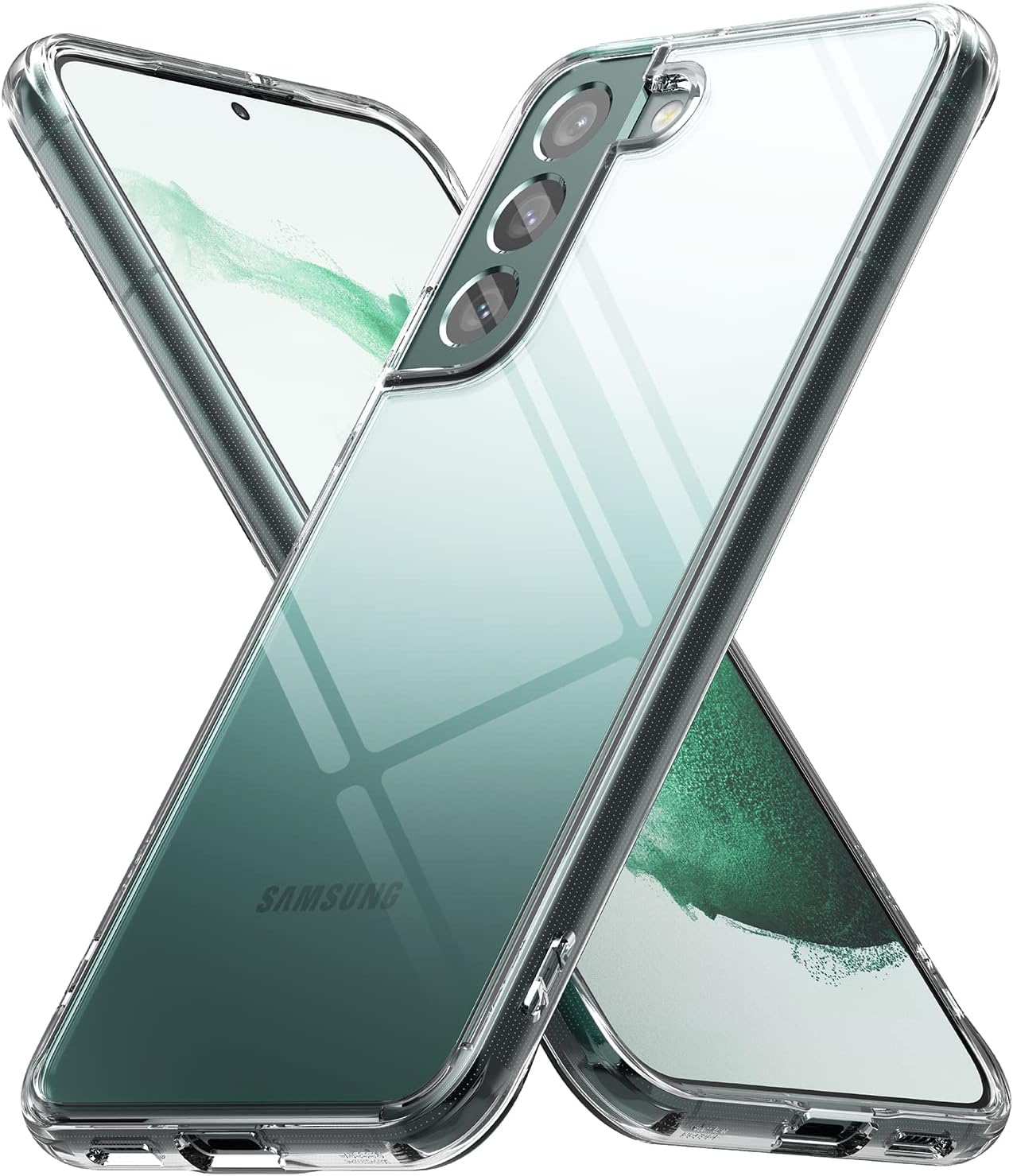Ringke Fusion – Funda compatible con Samsung Galaxy S22 Plus 5G (2022), parte trasera rígida transparente antiamarilleamiento con funda protectora a