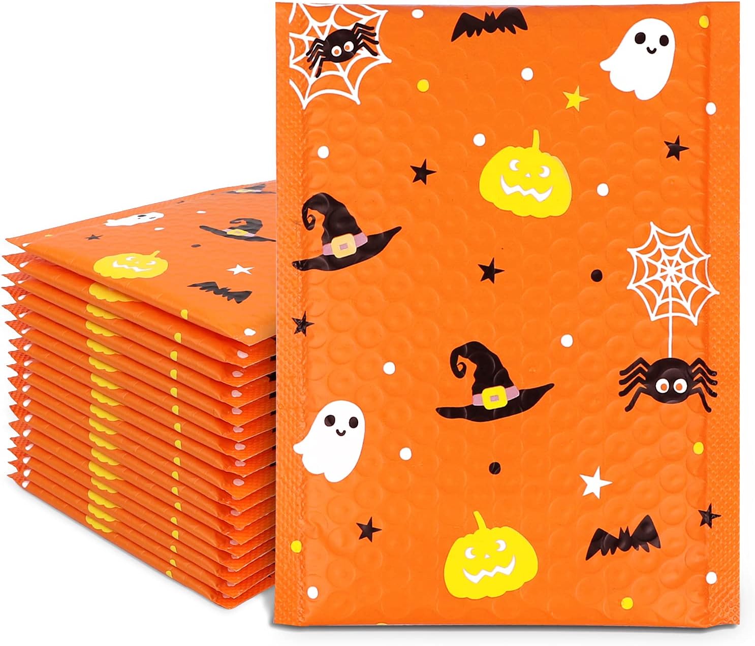 25 sobres de burbujas de Halloween, sobres acolchados de polietileno de Halloween, bolsas de burbujas para compras (6 x 10 pulgadas)