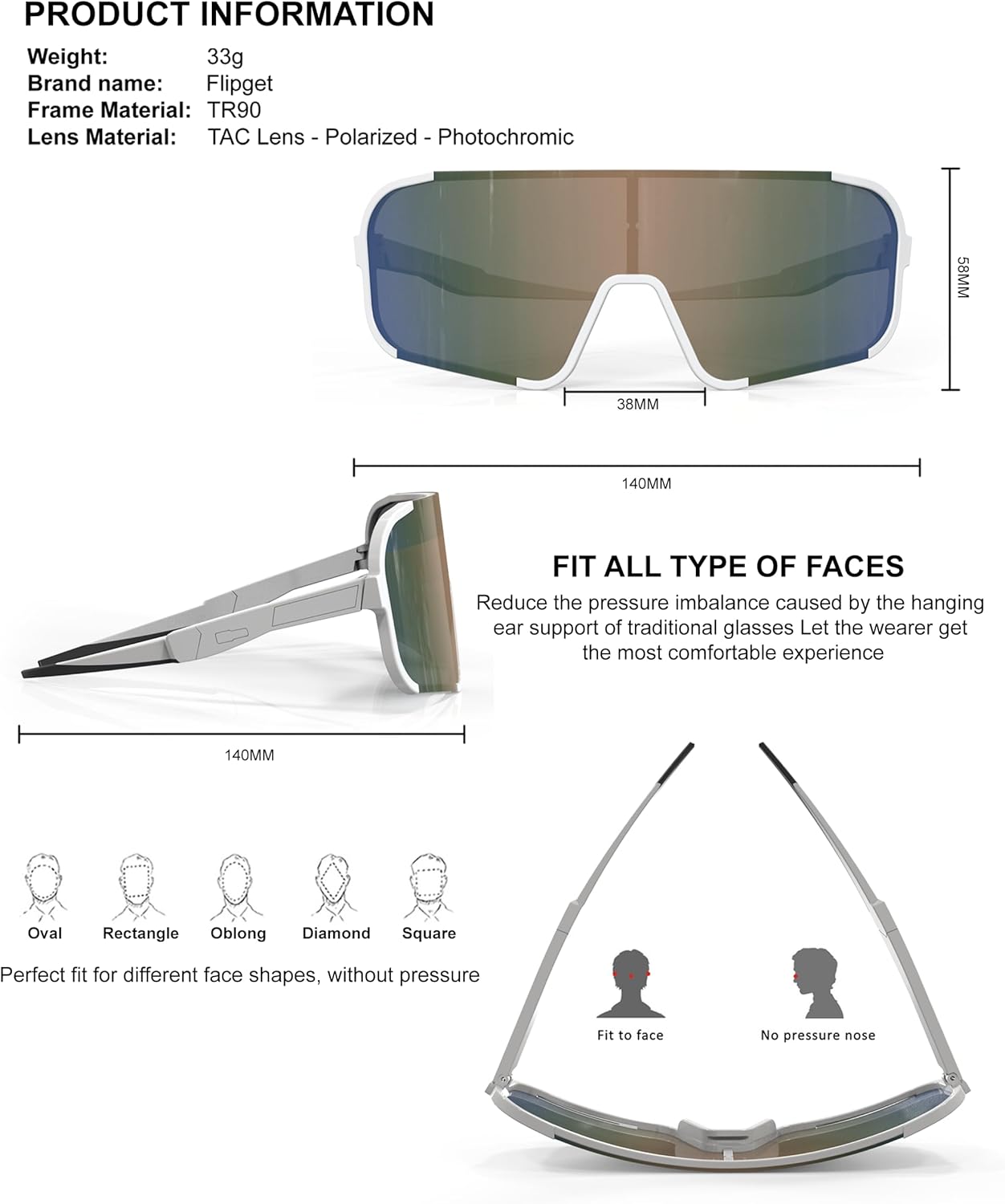 SpoCycling – Gafas de sol para hombres y mujeres, béisbol, correr, pesca, golf