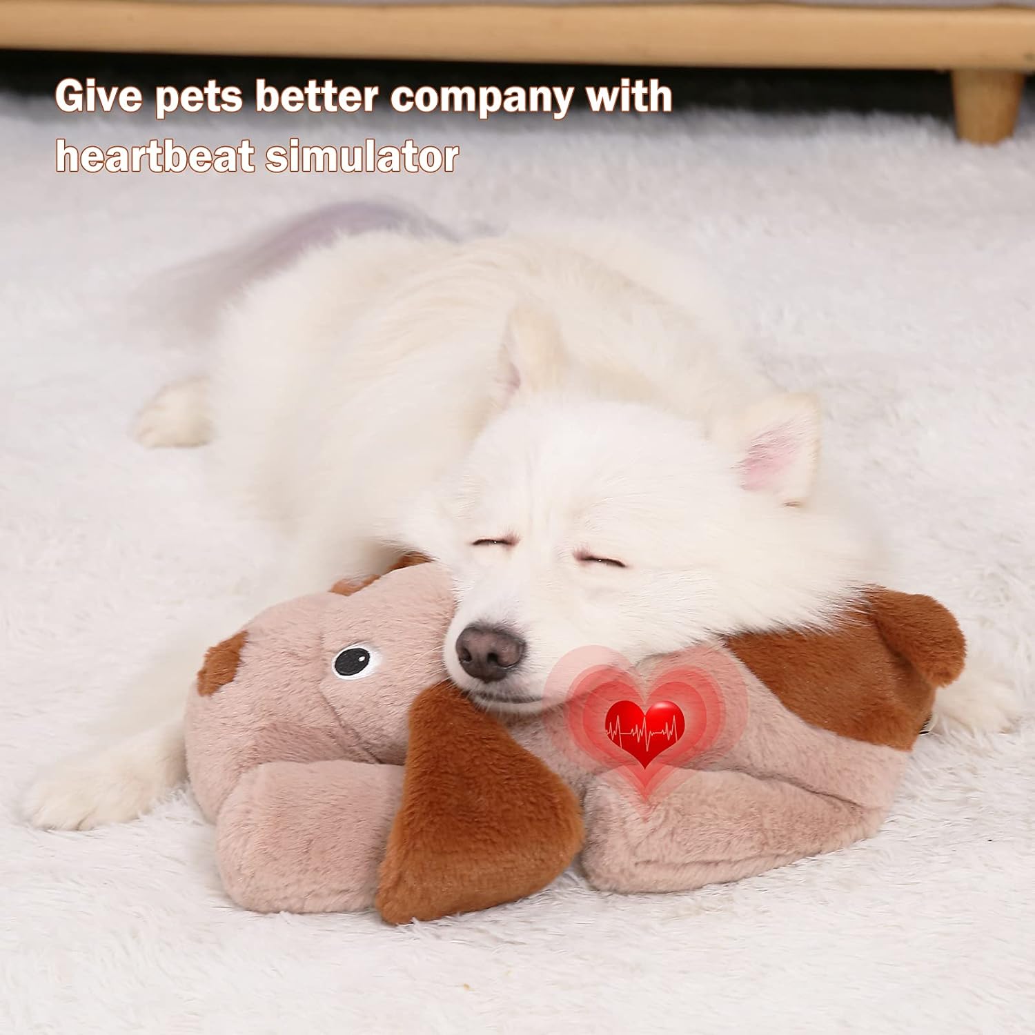 Juguete de latido del corazón para cachorro, juguete para aliviar la ansiedad por separación, juguete para cachorros con latido del corazón, animal