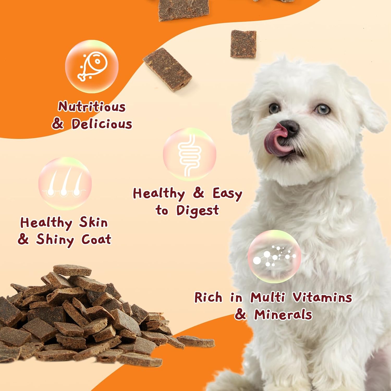 Jungle Calling Golosinas para perros, golosinas naturales de entrenamiento de perros con alto contenido de proteínas con pollo real, mordeduras