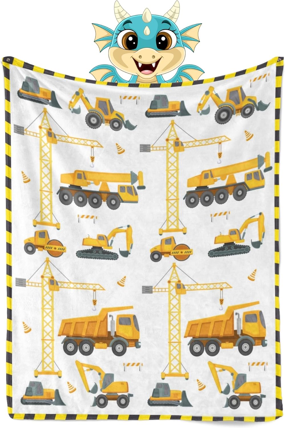 Manta de felpa de camión de construcción, manta de excavadora para niños, manta de tractor de franela suave y mullida para cama, sofá, mantas,