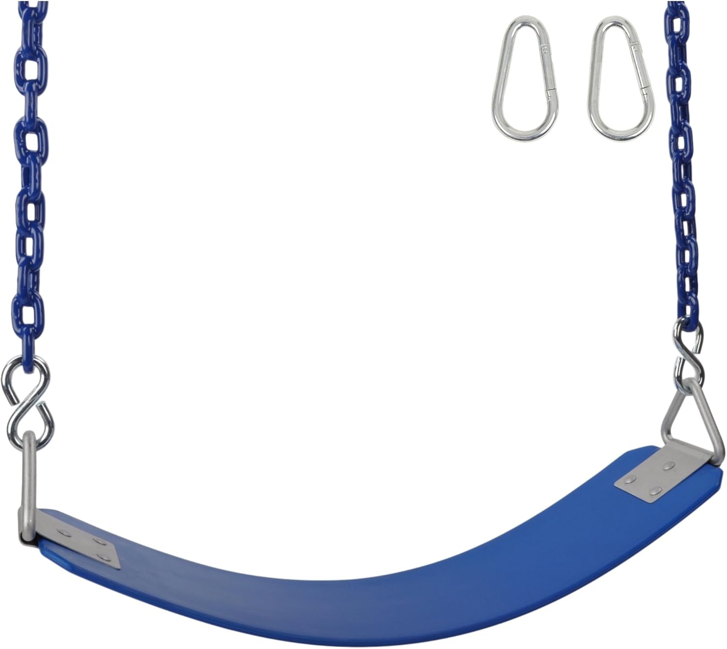 Swing Set Stuff Inc. Asiento de cinturón de goma comercial con cadena recubierta de 8.5 pies. Cadena recubierta y logotipo SSS Cadena recubierta de