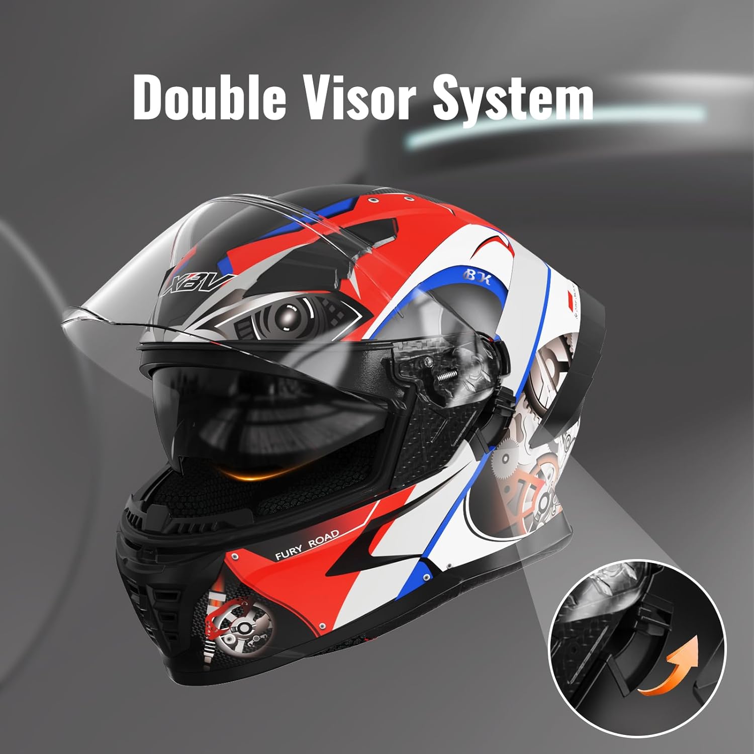 Casco de motocicleta de doble visera para adultos, casco de motocicleta antivaho aprobado por DOT