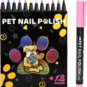 Juego de 12 esmaltes de uñas para perro, 12 colores, juego de esmaltes de uñas para mascotas, secado rápido, a base de agua, fácil de quitar Juego de 12 esmaltes de uñas para perro, 12 colores, juego de esmaltes de uñas para mascotas, secado rápido, a base de agua, fácil de quitar