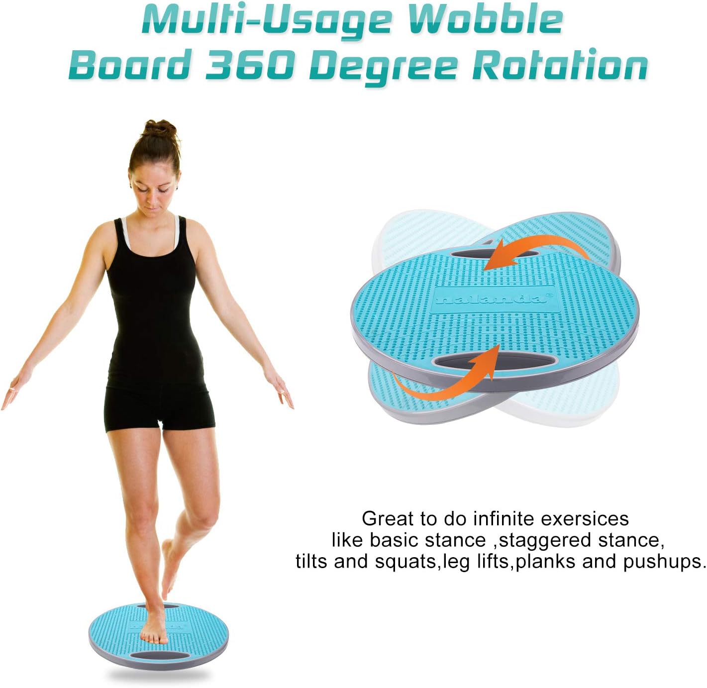 NALANDA Tabla de equilibrio oscilante, entrenador básico para entrenamiento de equilibrio y ejercicio, material saludable antideslizante TPE Bump
