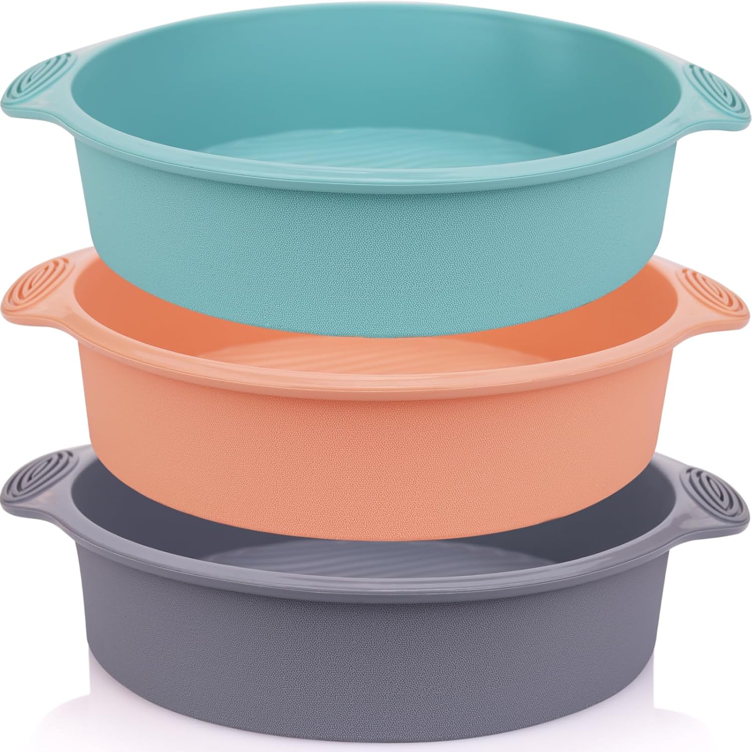 Baocuan Molde redondo de silicona de 9 pulgadas, molde antiadherente para hornear pasteles, pizza, pan y más grado alimenticio y libre de BPA, juego