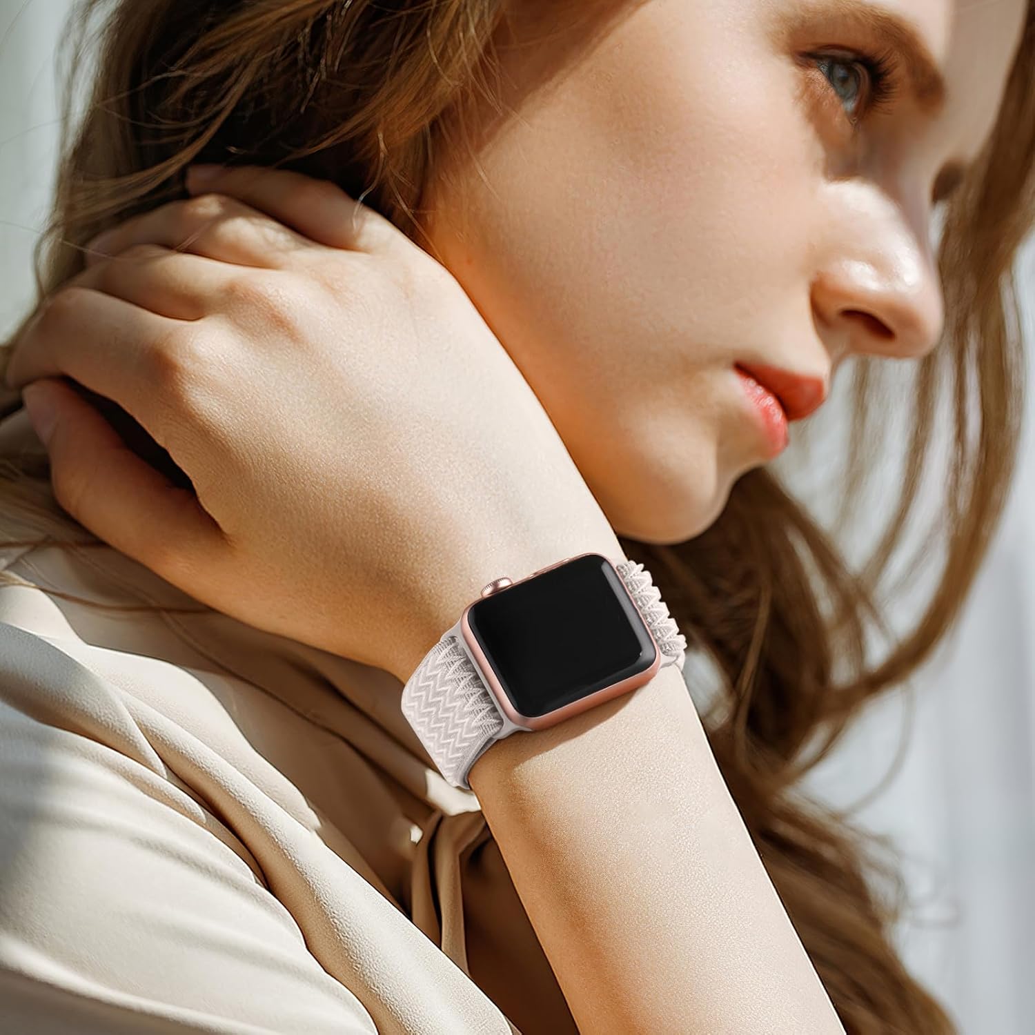 Lerobo Correa elástica de nailon para reloj Solo Loop, compatible con Apple Watch Series 1-9, SE, Ultra 38404142441.772 in, correa de repuesto