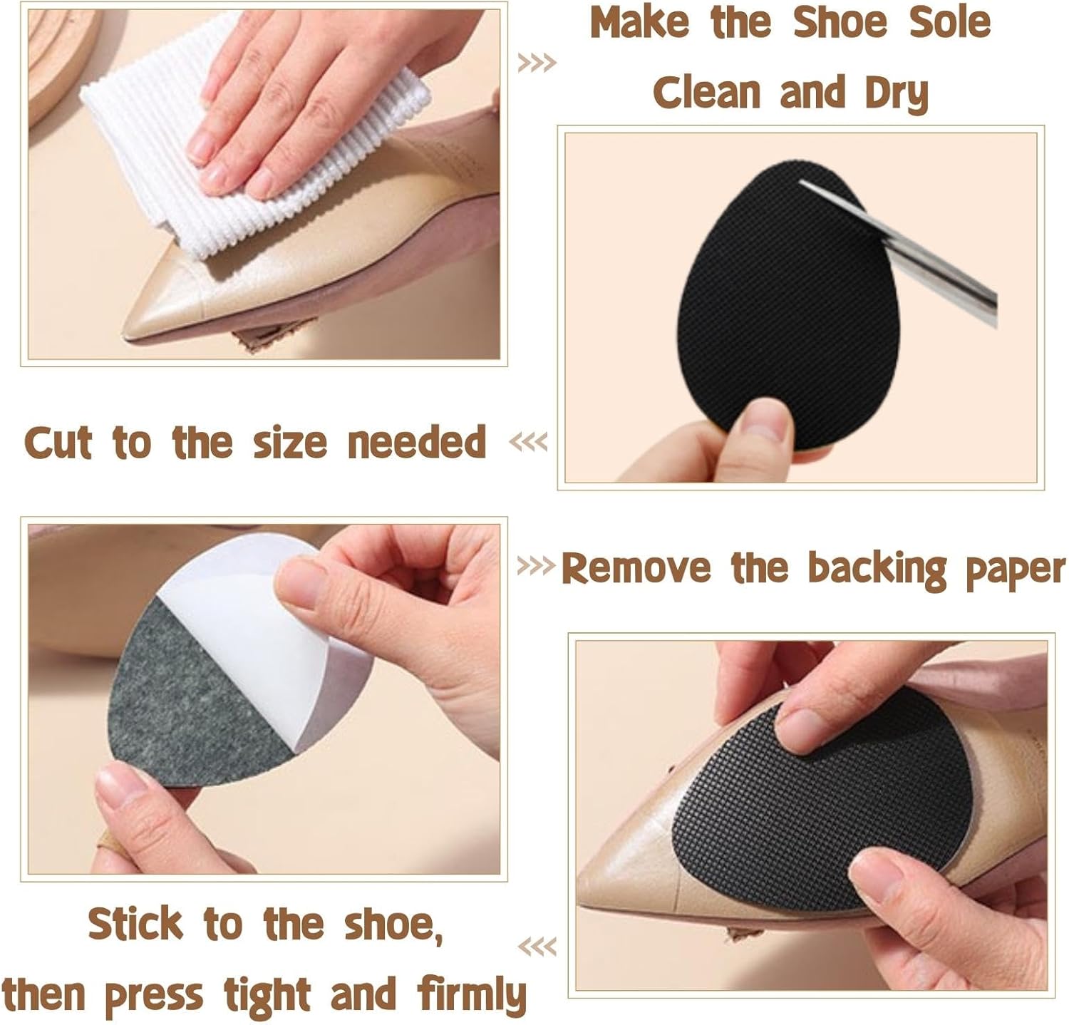 Almohadillas antideslizantes para zapatos, protectores de suela de zapatos para la parte inferior de los zapatos, 6 suelas antideslizantes para