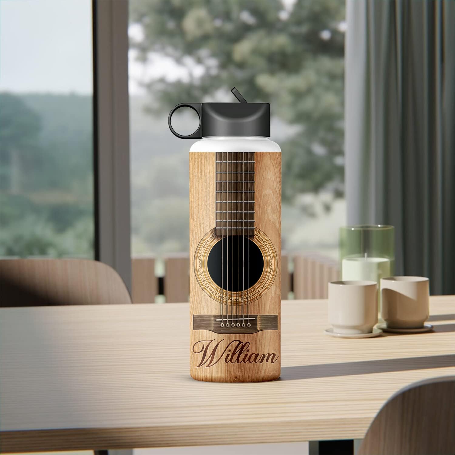 Zocoshi Botella de agua de guitarra personalizada Información nutricional de guitarrista, regalos personalizados  Regalos para guitarristas hombres,