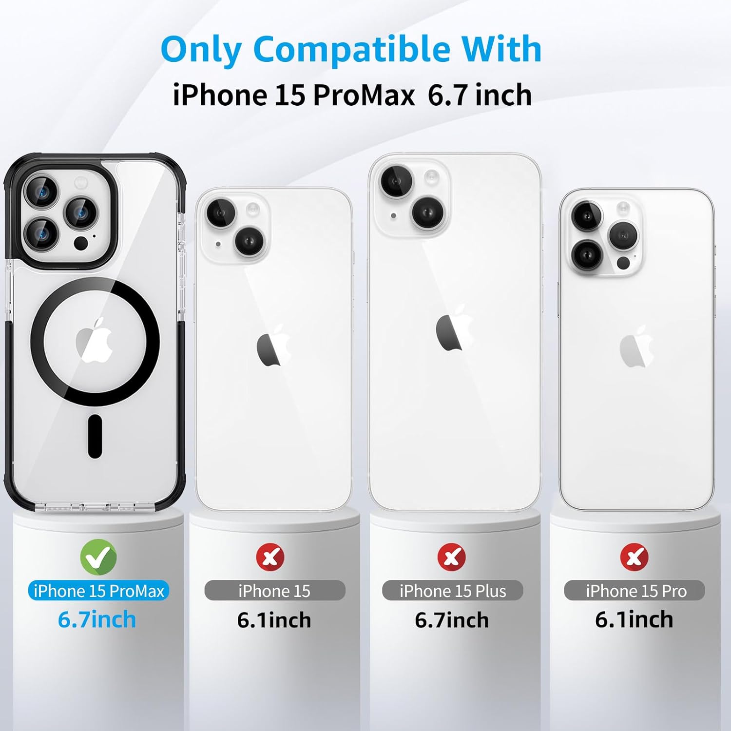 Moupiro Funda magnética para iPhone 15 Pro Max compatible con MagSafe búfer de esquina Funda suave y rígida que no se amarillenta para iPhone 15 Pro